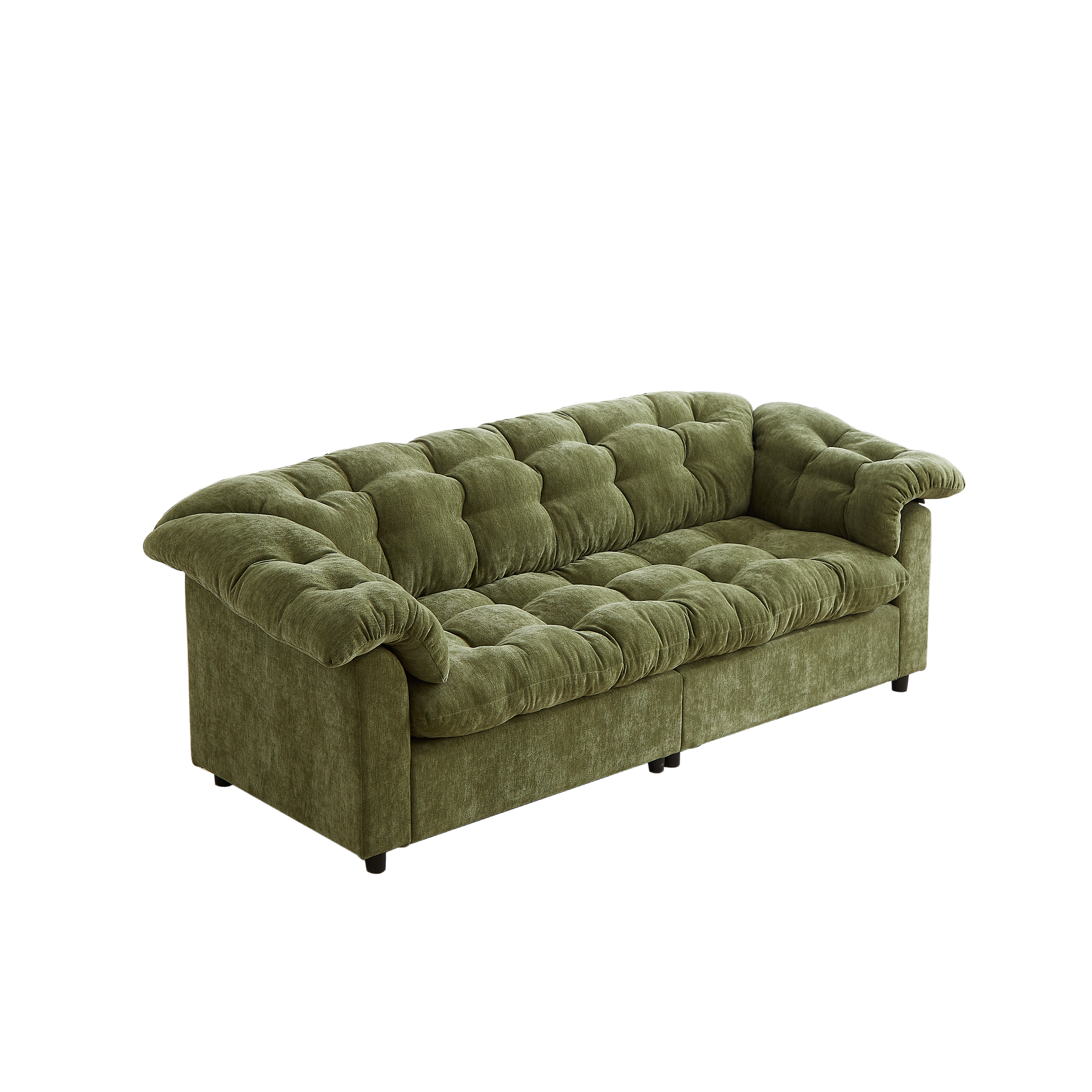 Merlot 94.8" Chenille Deep Seat Cloud Sofa with Tufted Backrest