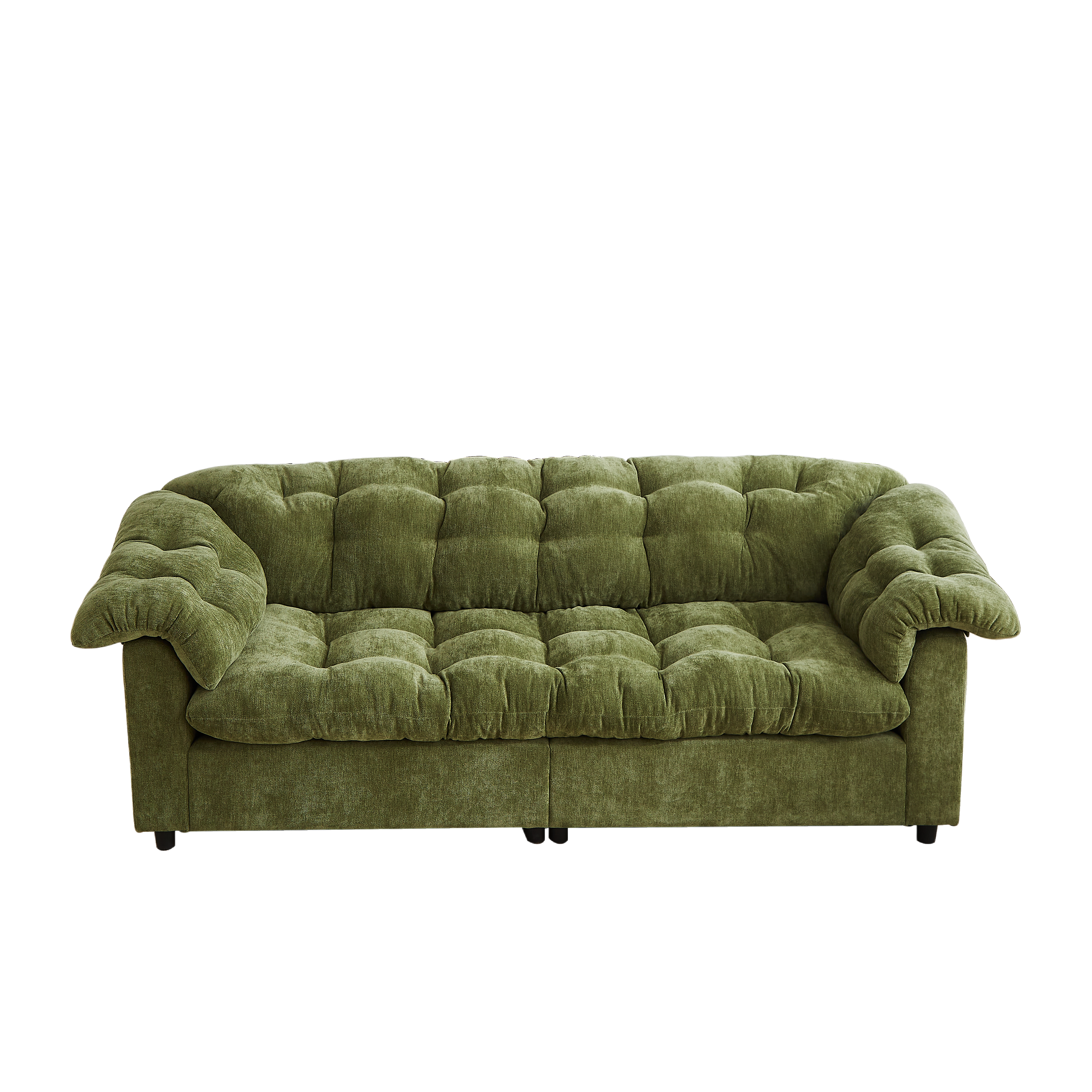 Merlot 94.8" Chenille Deep Seat Cloud Sofa with Tufted Backrest