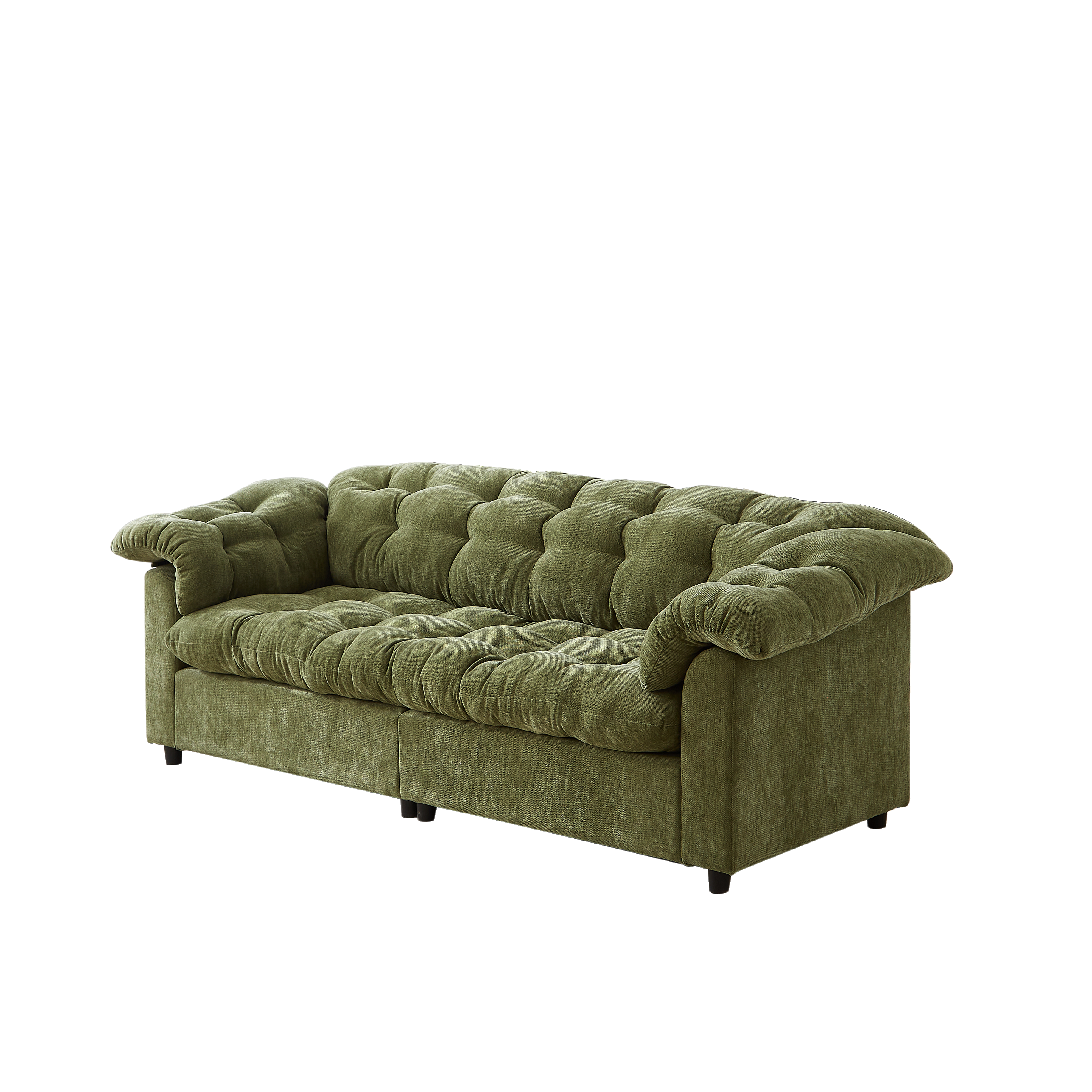Merlot 94.8" Chenille Deep Seat Cloud Sofa with Tufted Backrest