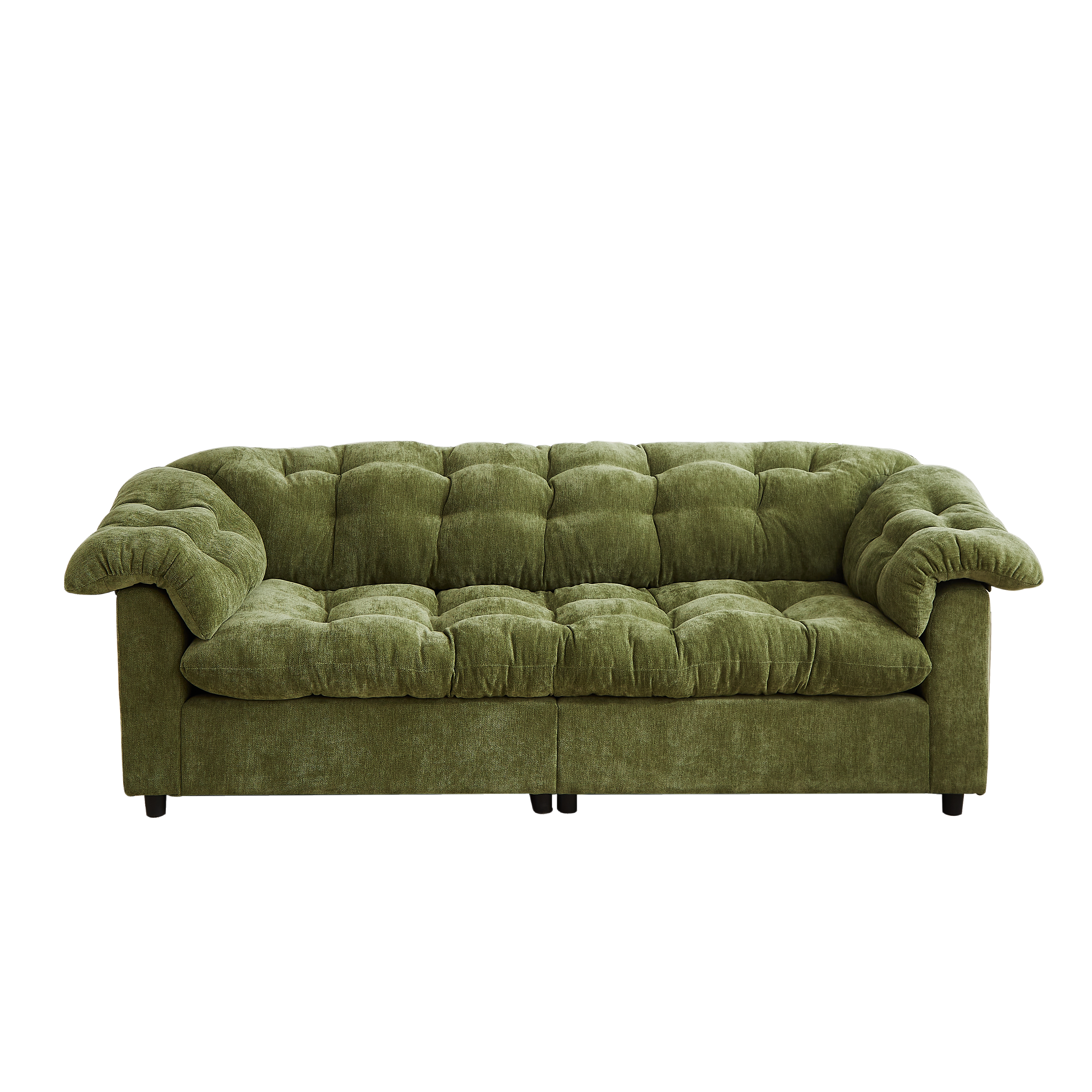 Merlot 94.8" Chenille Deep Seat Cloud Sofa with Tufted Backrest