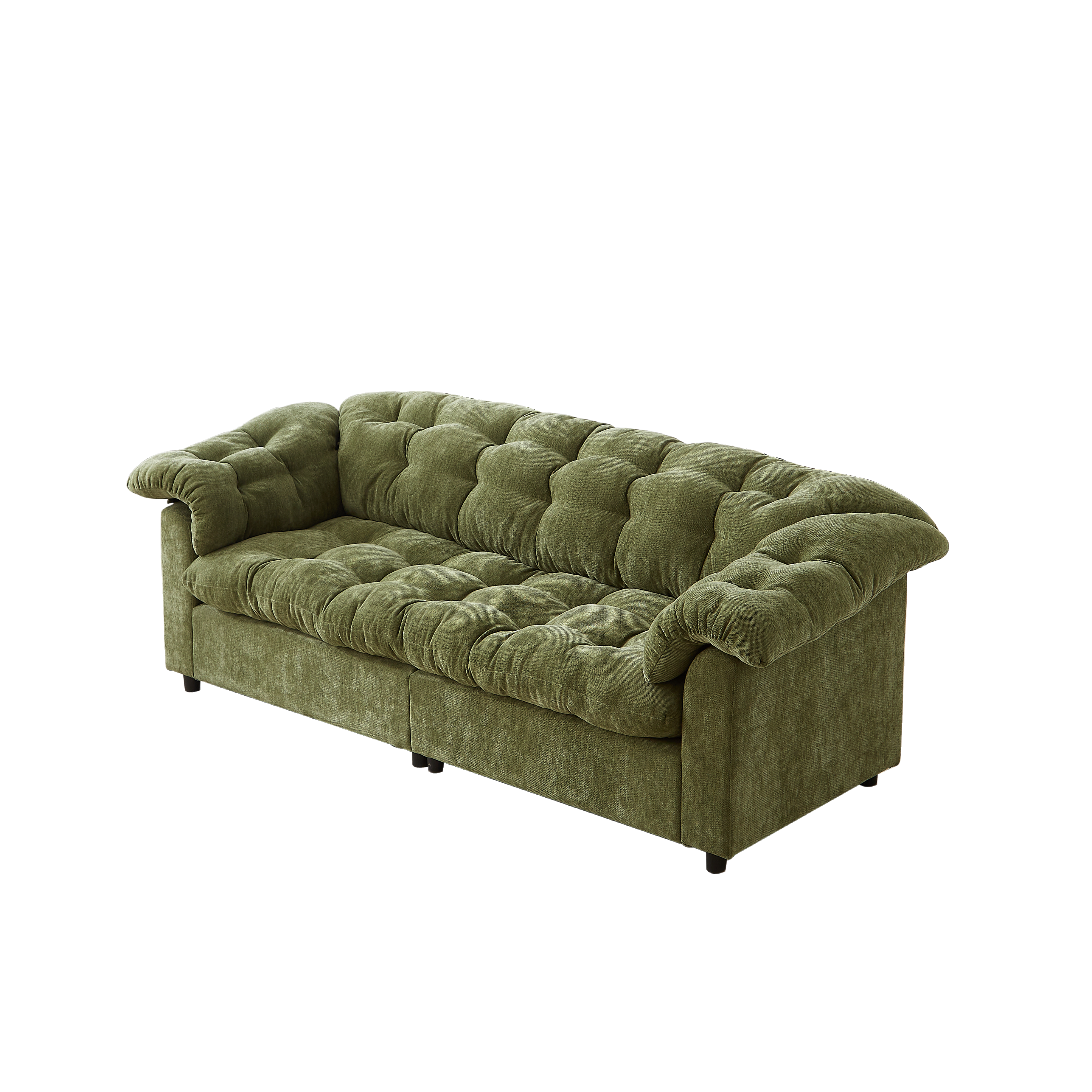 Merlot 94.8" Chenille Deep Seat Cloud Sofa with Tufted Backrest