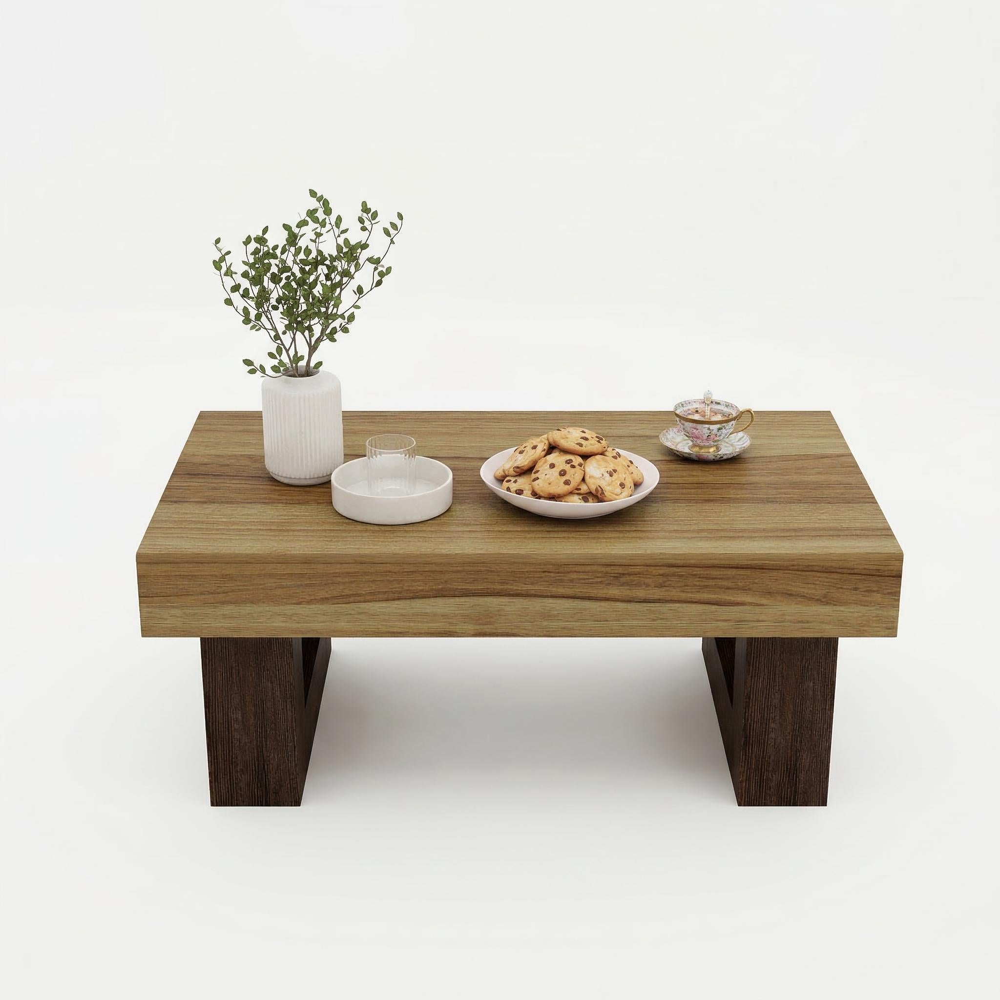 Metz 42" Rectangular Modern Rustic Wood Coffee Table