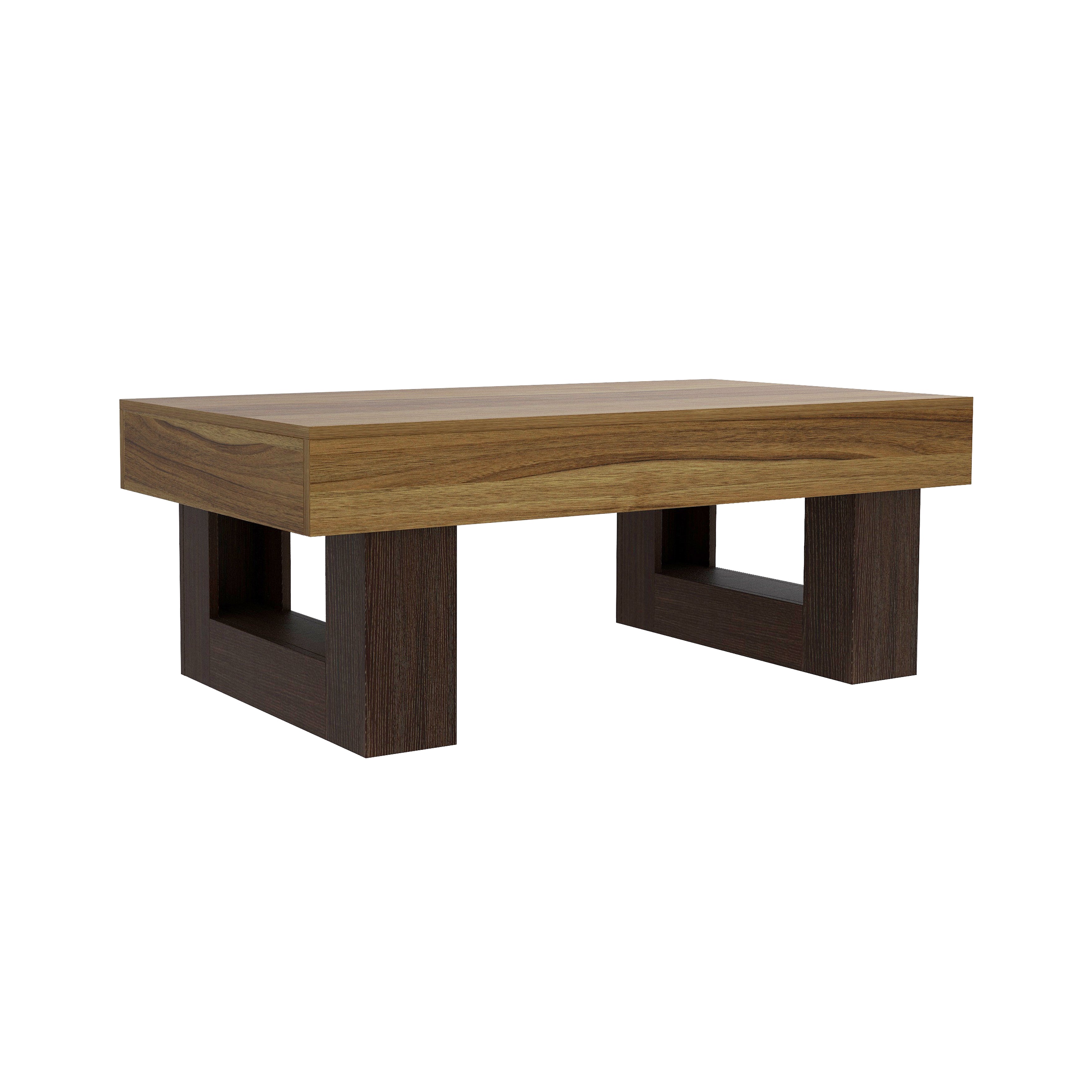 Metz 42" Rectangular Modern Rustic Wood Coffee Table