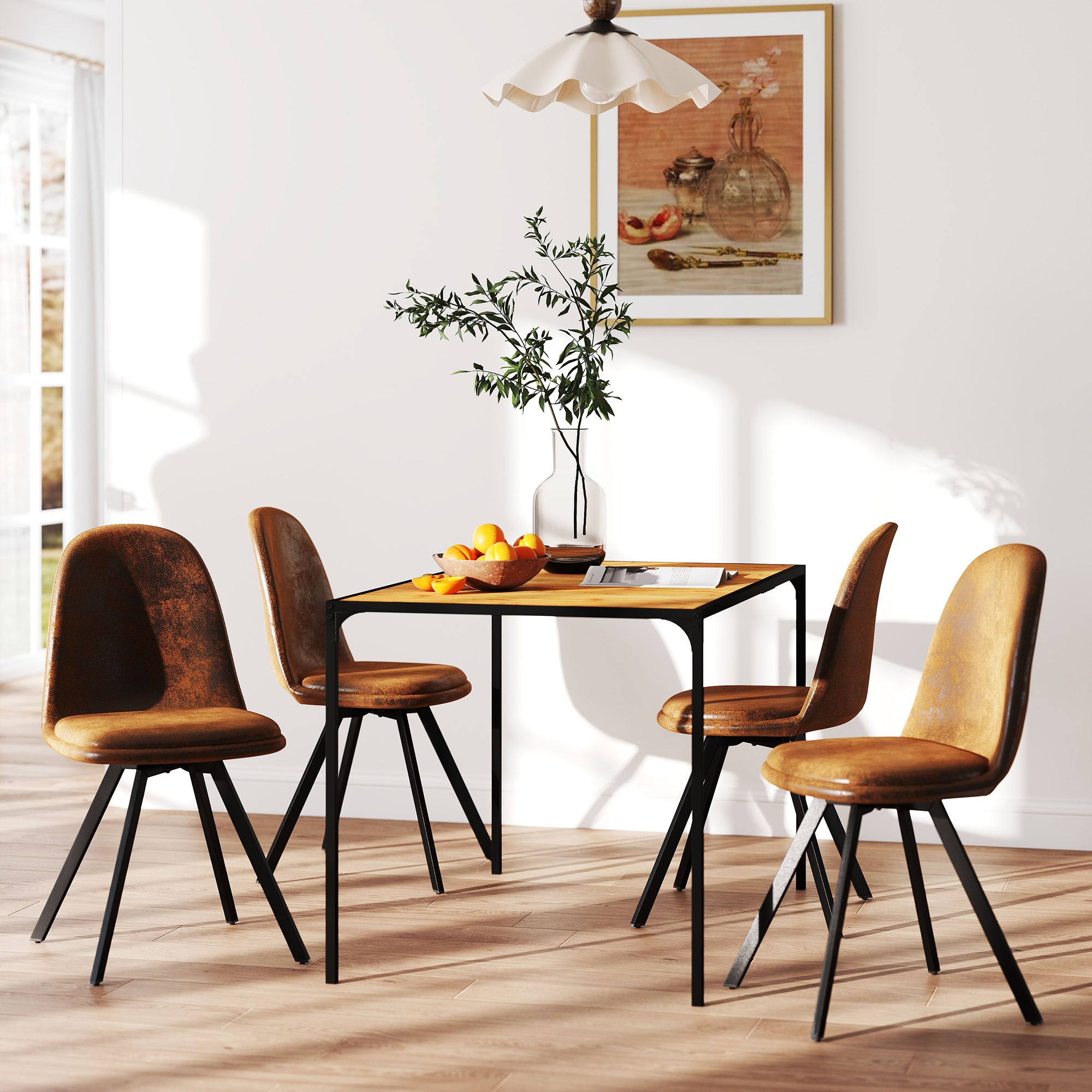Milliken 5 Piece Dining Table Set with 4 Sunflower Upholstered Chairs