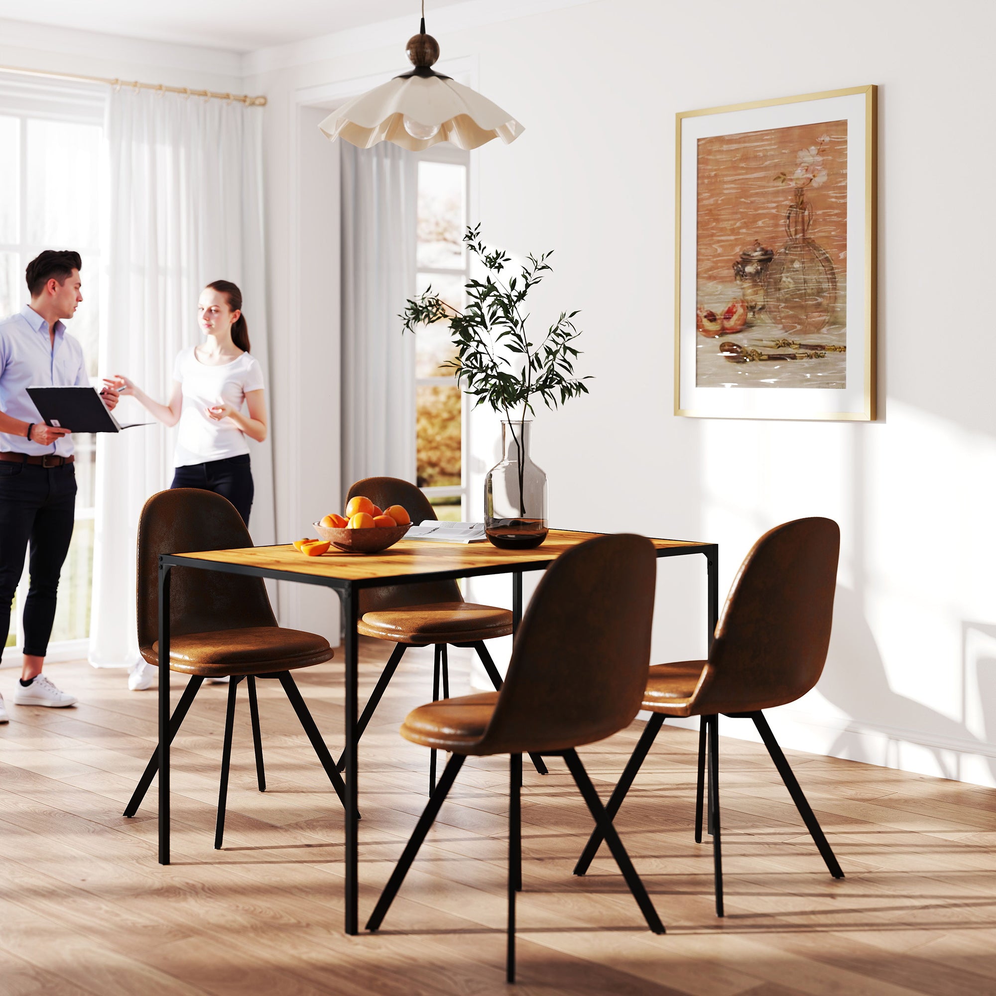 Milliken 5 Piece Dining Table Set with 4 Sunflower Upholstered Chairs