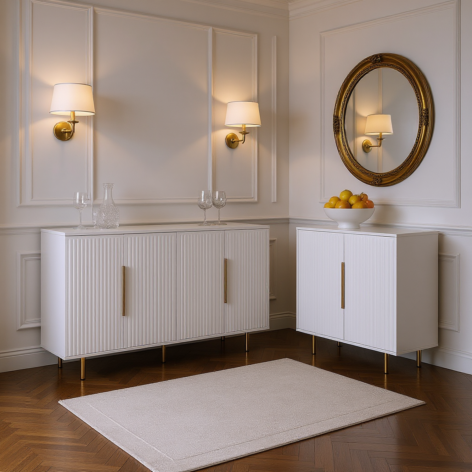 Jaipur 56" 4-Door Sideboard with Gold Handles
