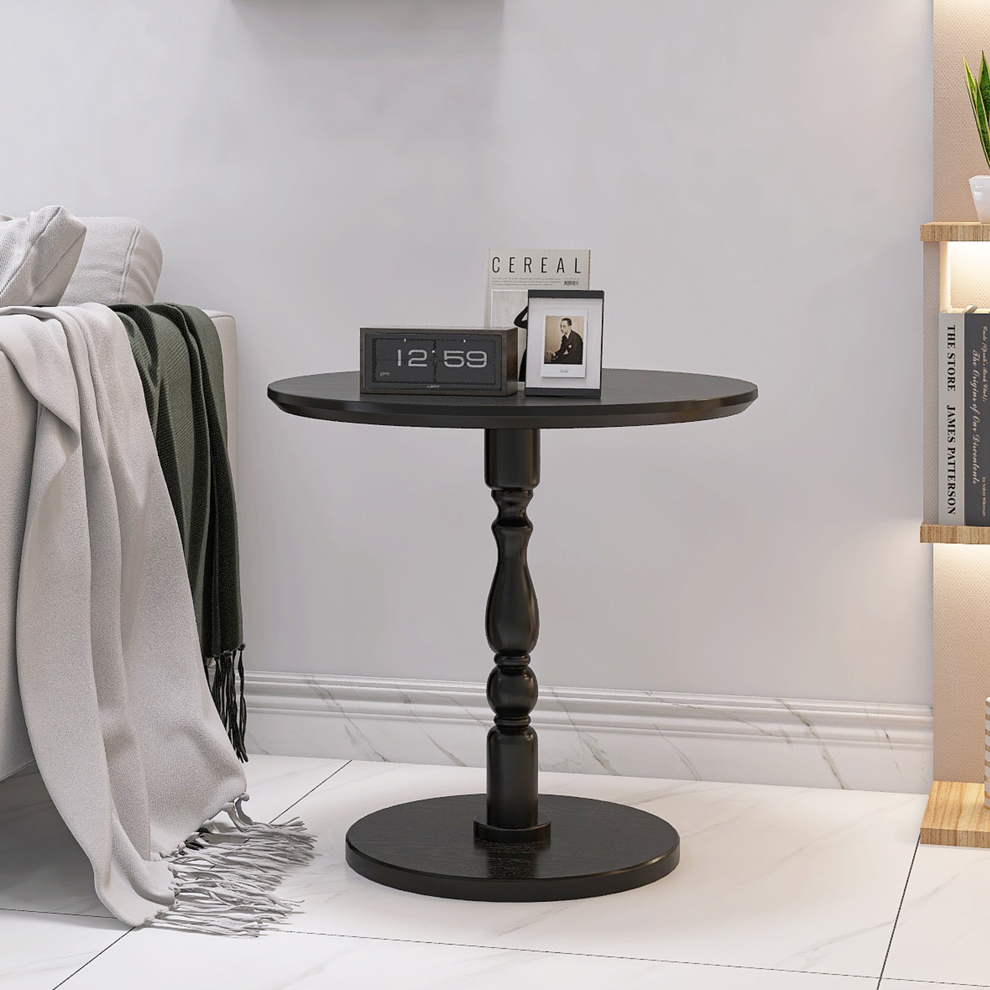 Monaco 23" Modern Wood Round Side Table
