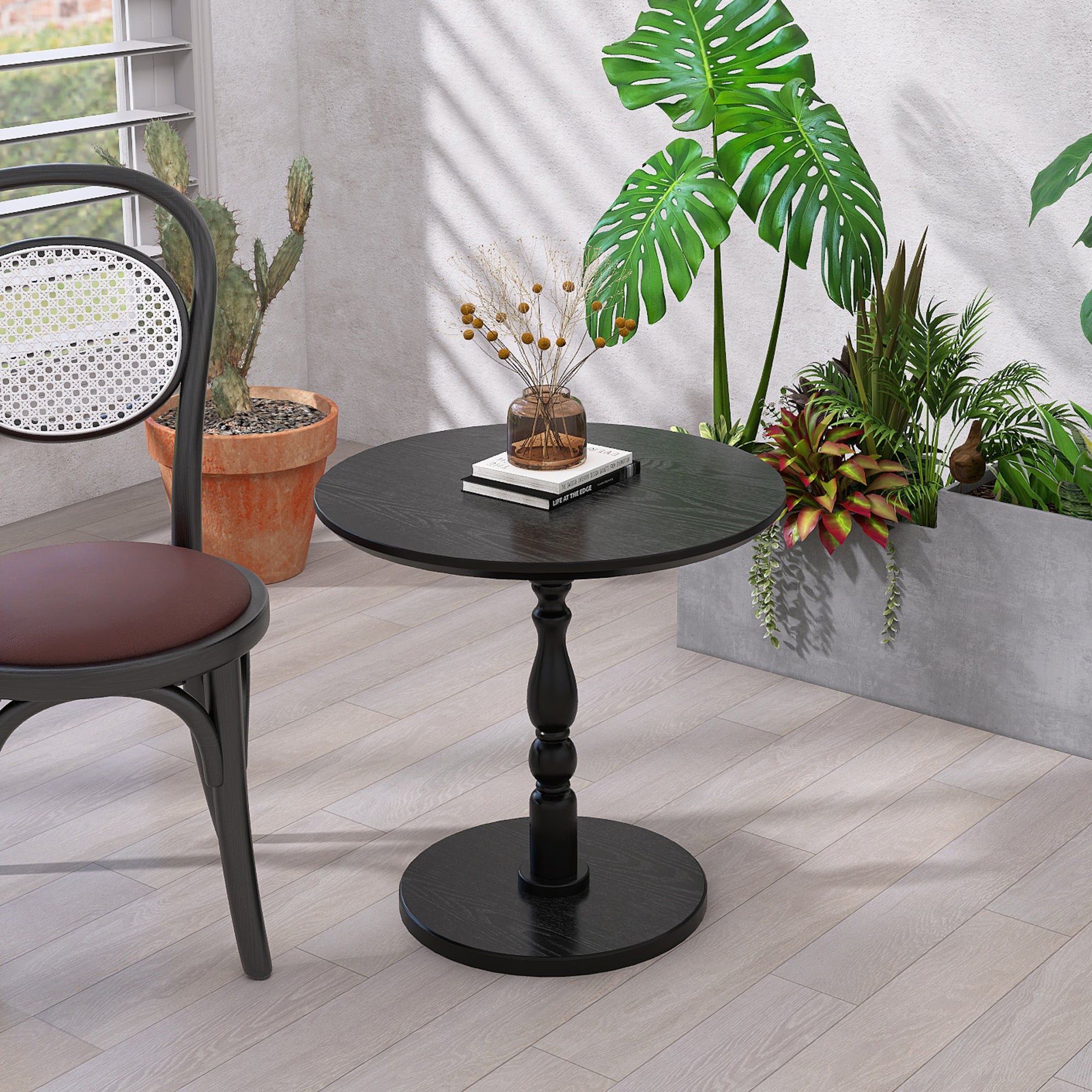 Monaco 23" Modern Wood Round Side Table