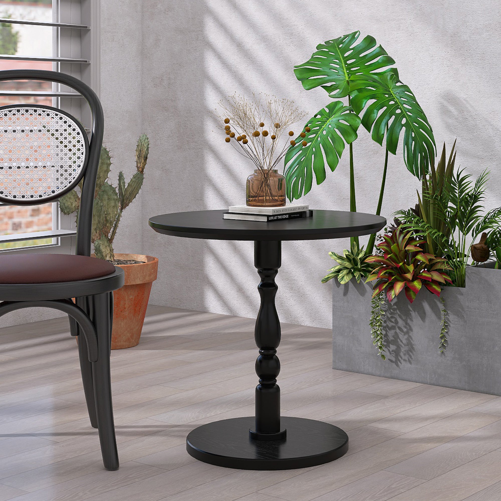 Monaco 23" Modern Wood Round Side Table