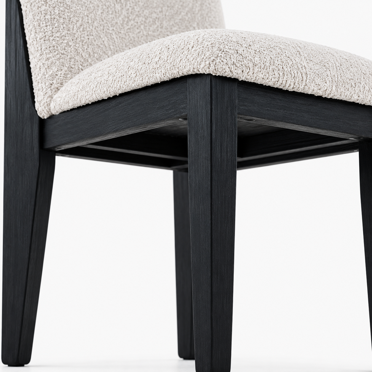 Montane 5-Piece Round Dining Table Set with Boucle Arched-Back Chairs