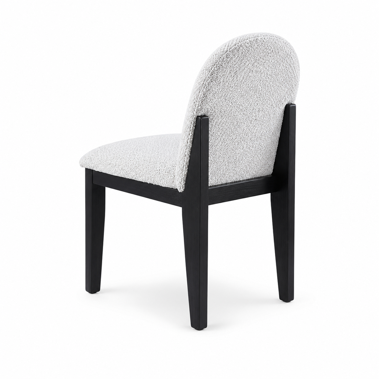 Montane 5-Piece Round Dining Table Set with Boucle Arched-Back Chairs