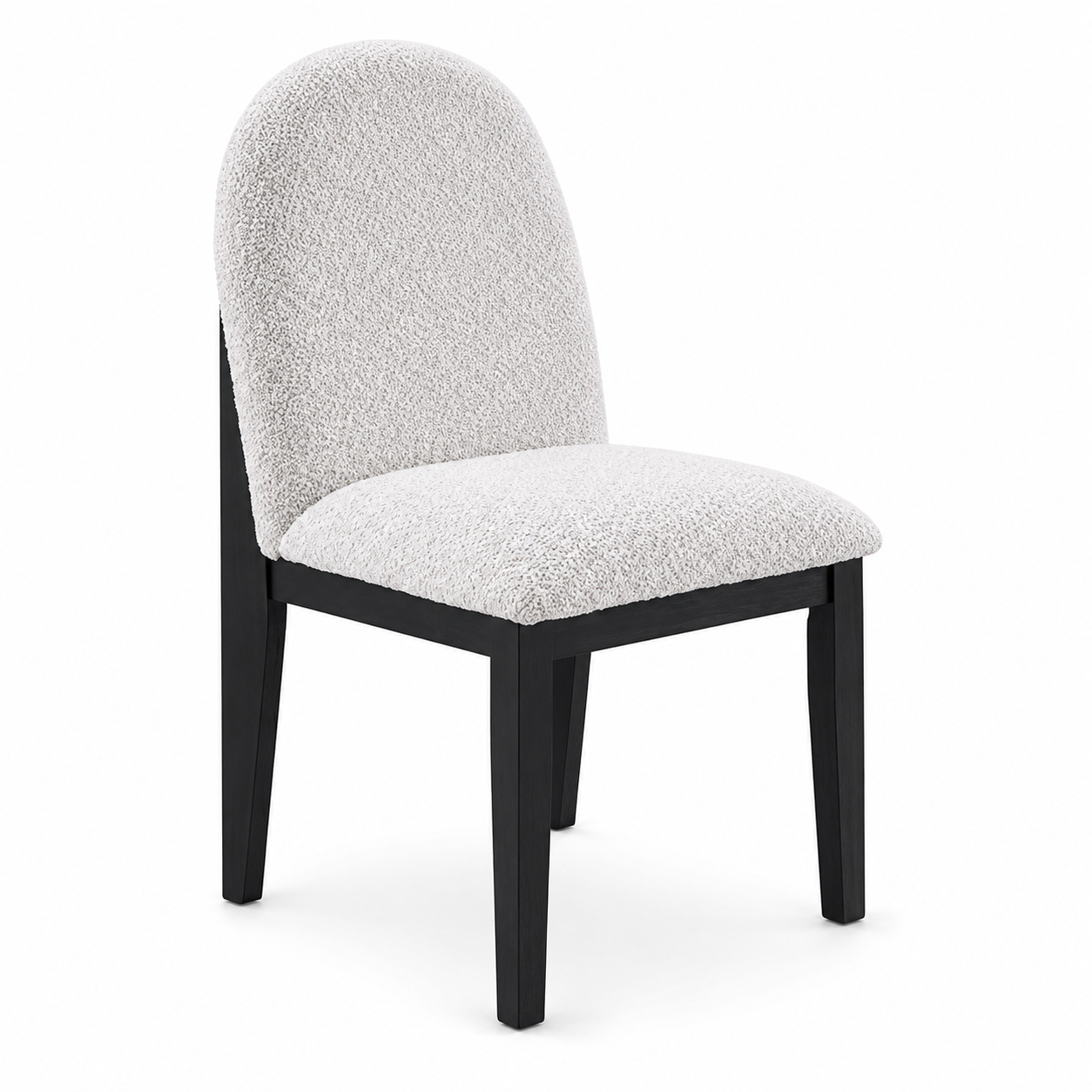 Montane 5-Piece Round Dining Table Set with Boucle Arched-Back Chairs