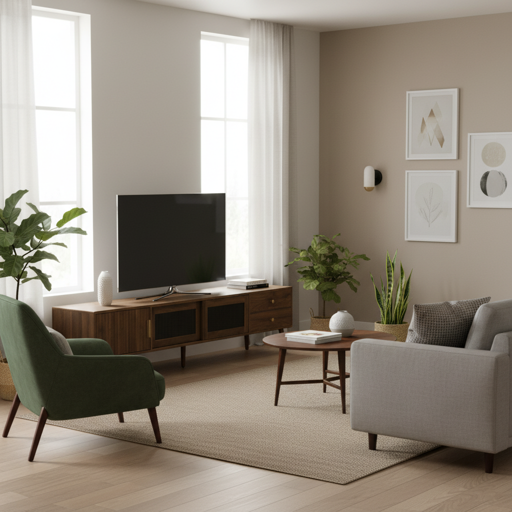 Kyoto 76” Low Profile TV Stand in Walnut Finish