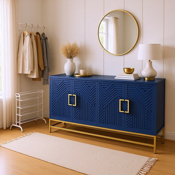Osaka 60” Sideboard Buffet Cabinet, Navy Blue