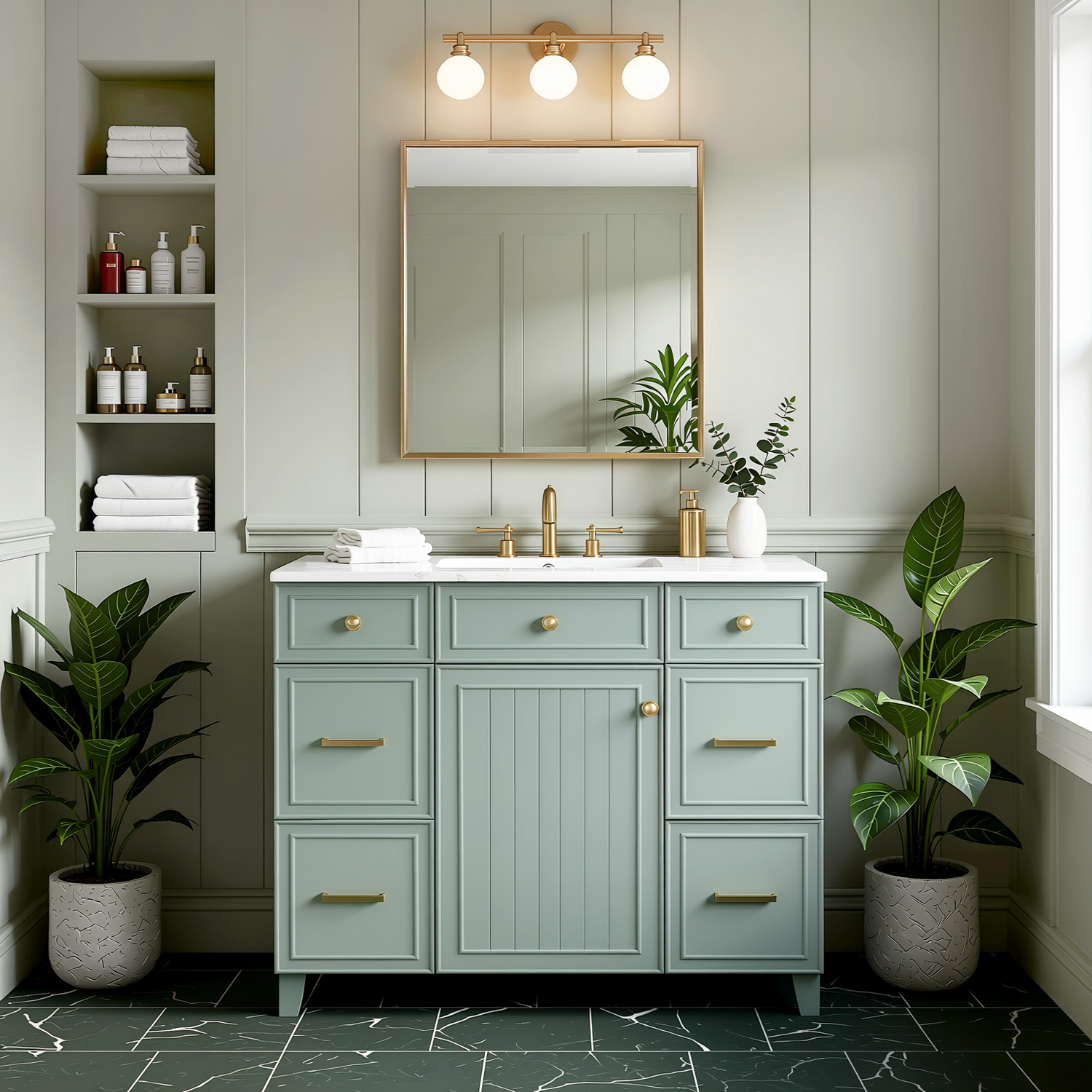 Pagosa 36" Bathroom Vanity with Sink, 3 Drawers and Pull-Out Storage