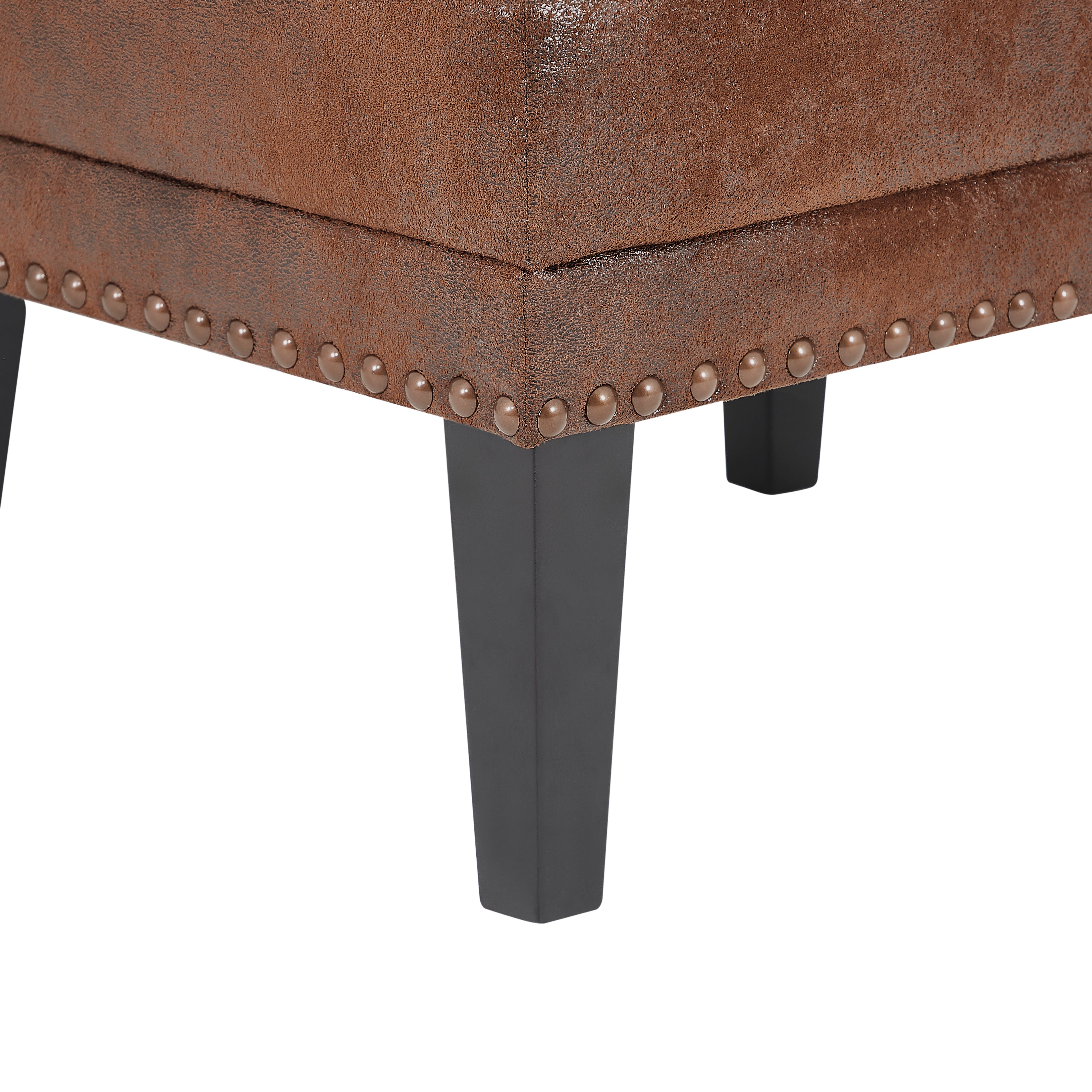 Oxford Vintage Upholstered Ottoman with Rivets