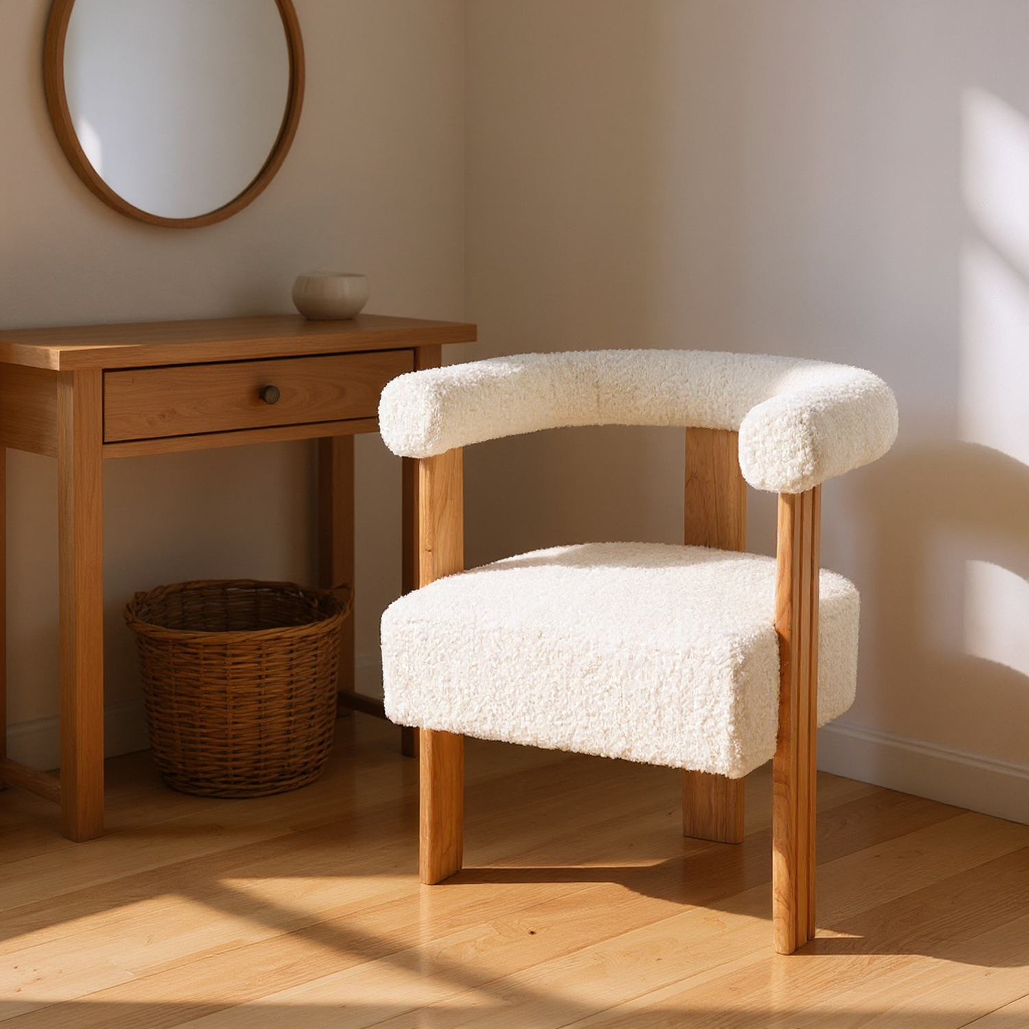 Zambezi Teddy Upholstered Modern Barrel Accent Chair