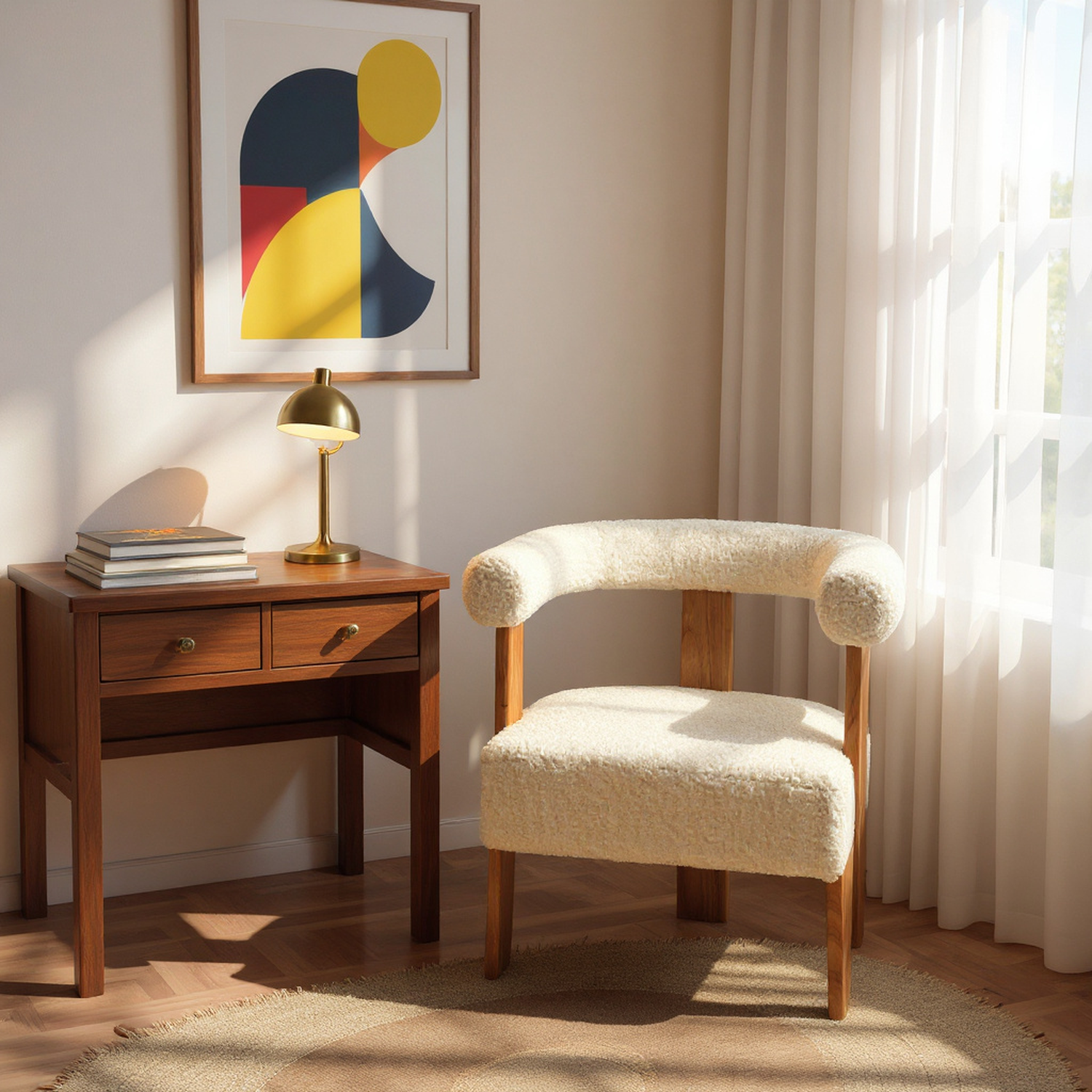 Zambezi Teddy Upholstered Modern Barrel Accent Chair