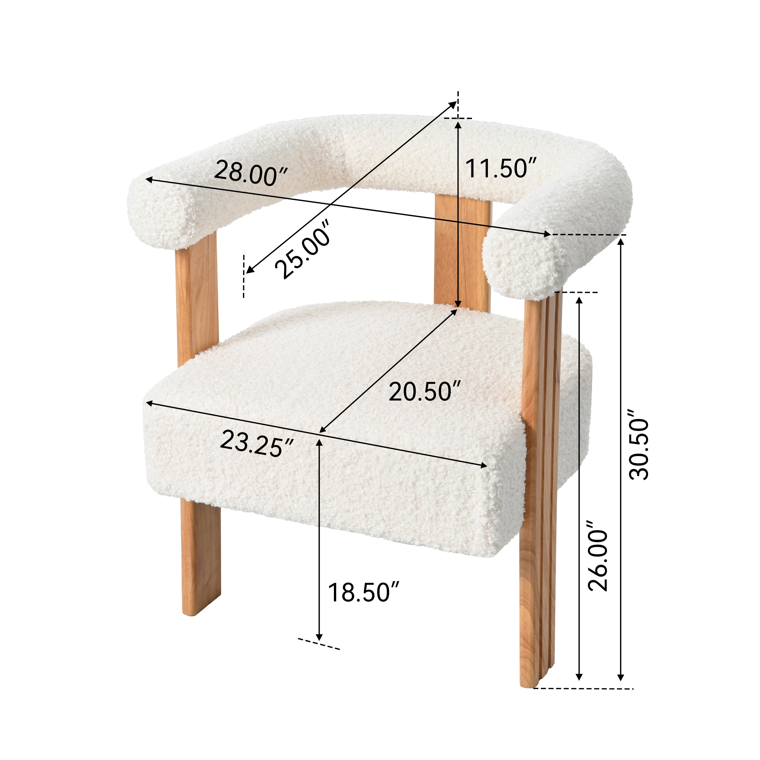 Zambezi Teddy Upholstered Modern Barrel Accent Chair