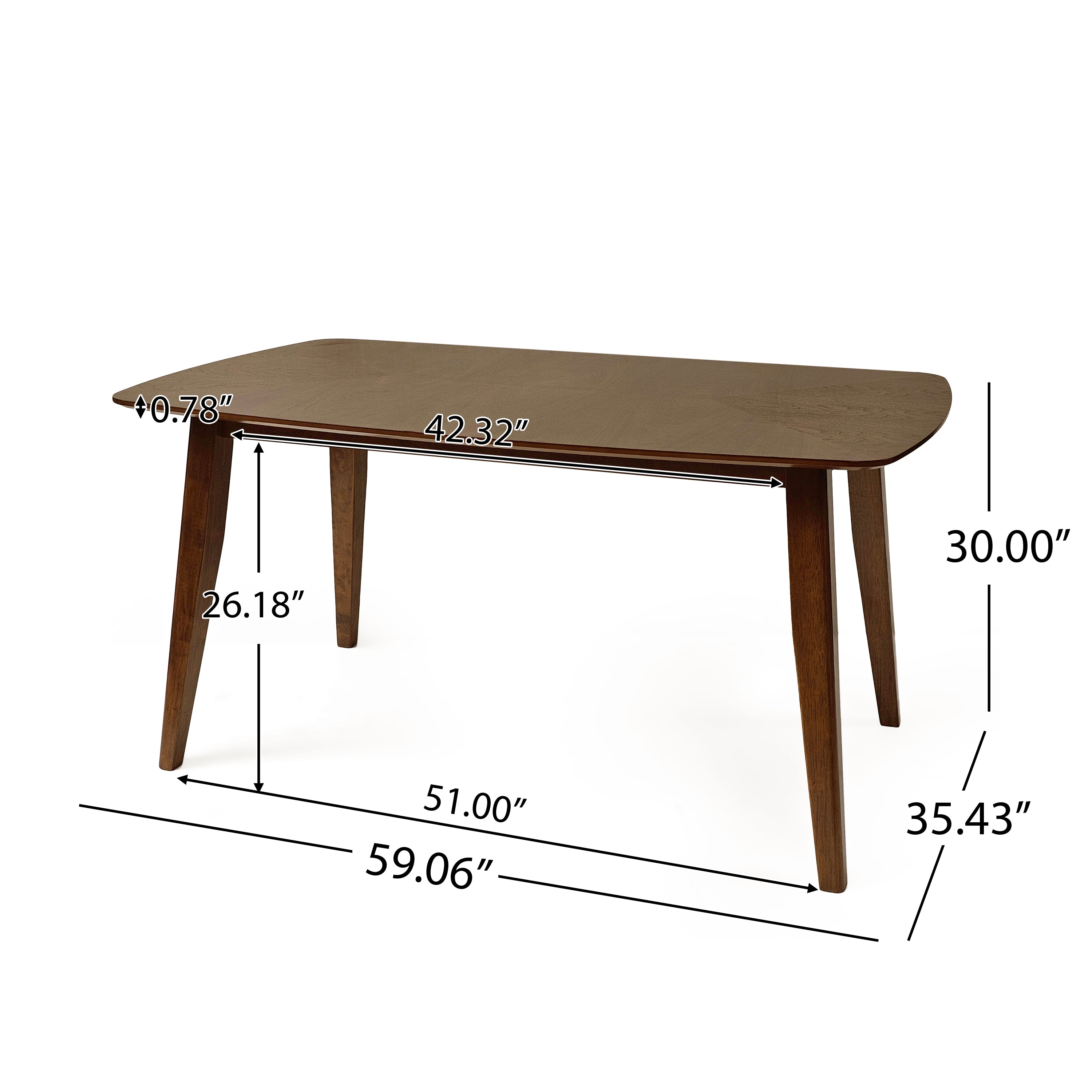 Montana 7 Pieces 59" Soild Wood Dining Table Set