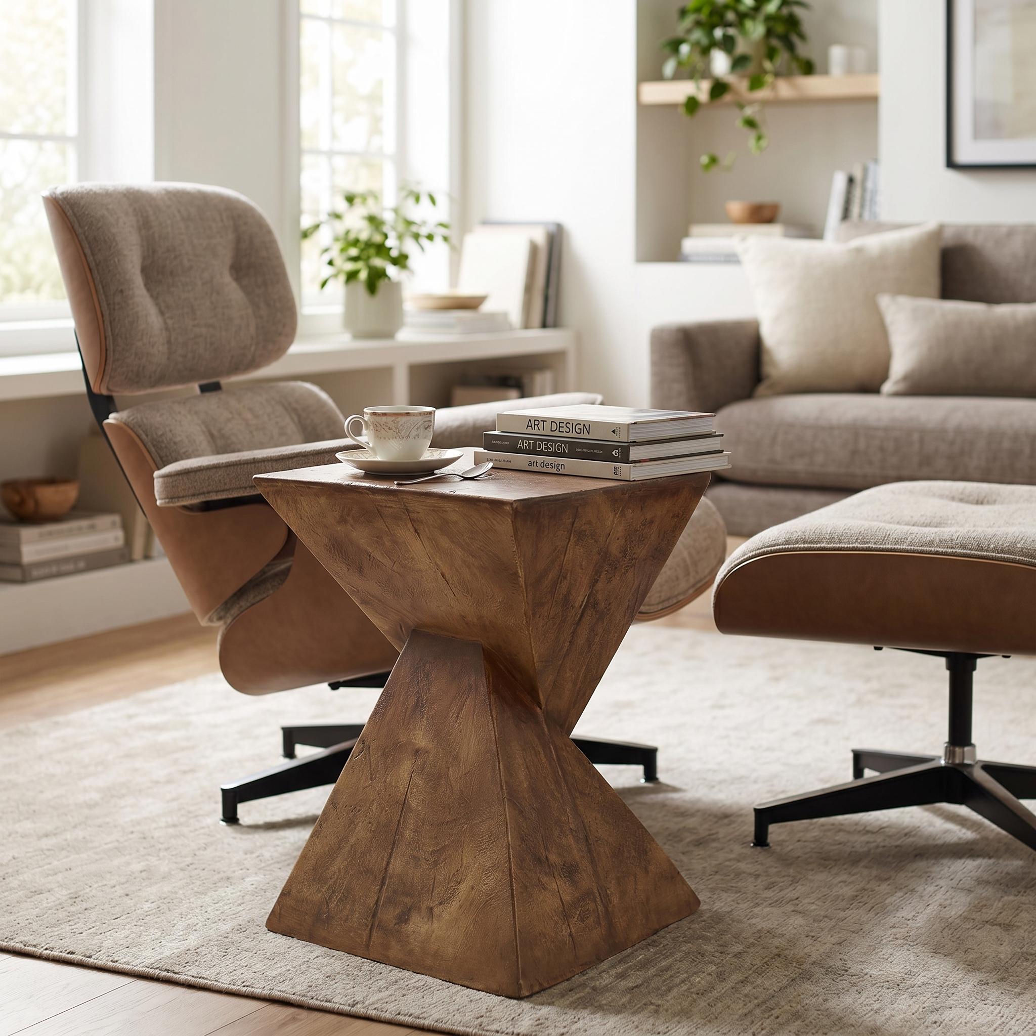 Homy Casa TESS Modern Side Table "12.5" W x 12.5" D x 18" H" Versatile End Table for Living Room, Bedroom, or Office Open Box
