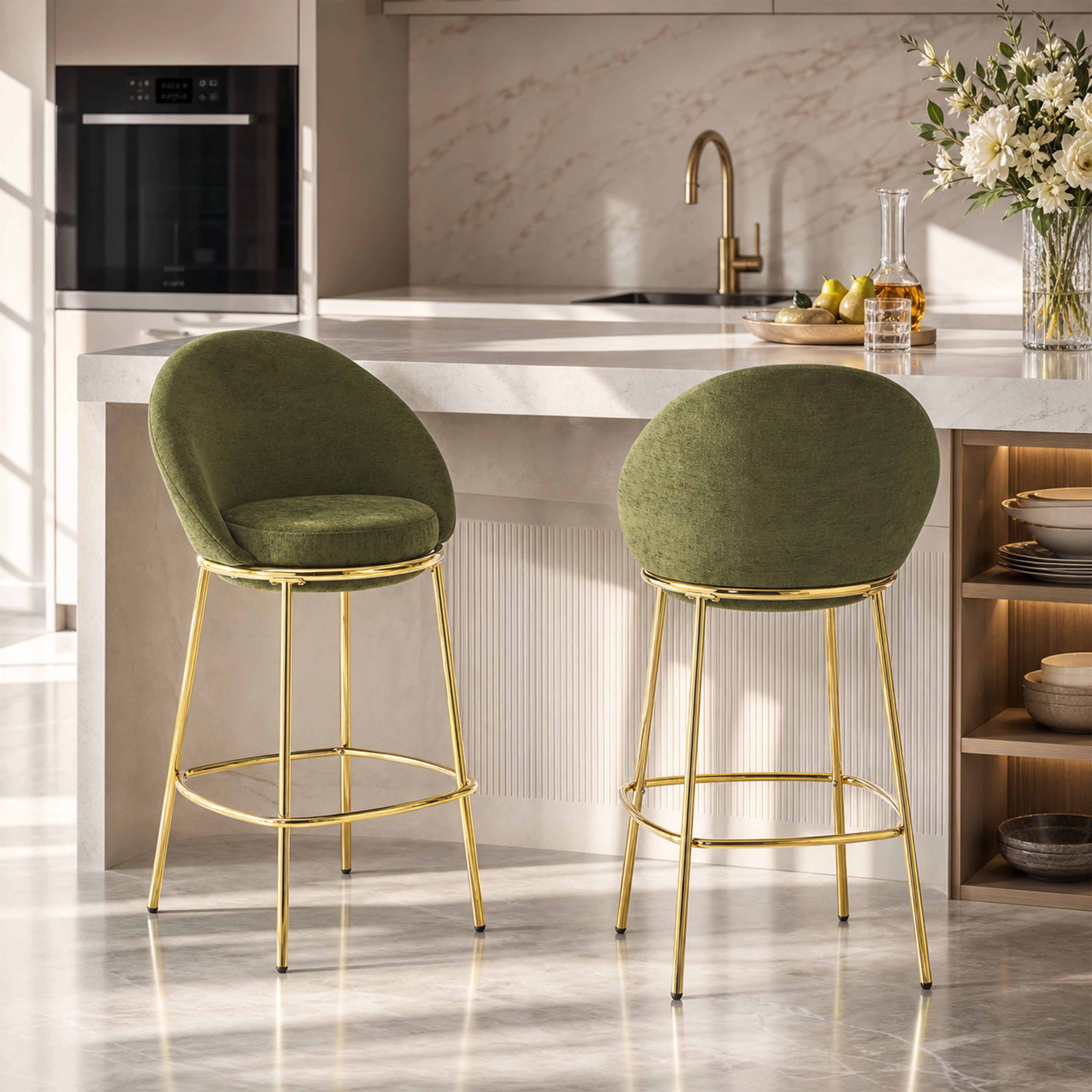 Yarra 30" Upholstered Bar Height Bar Stools Set of 2