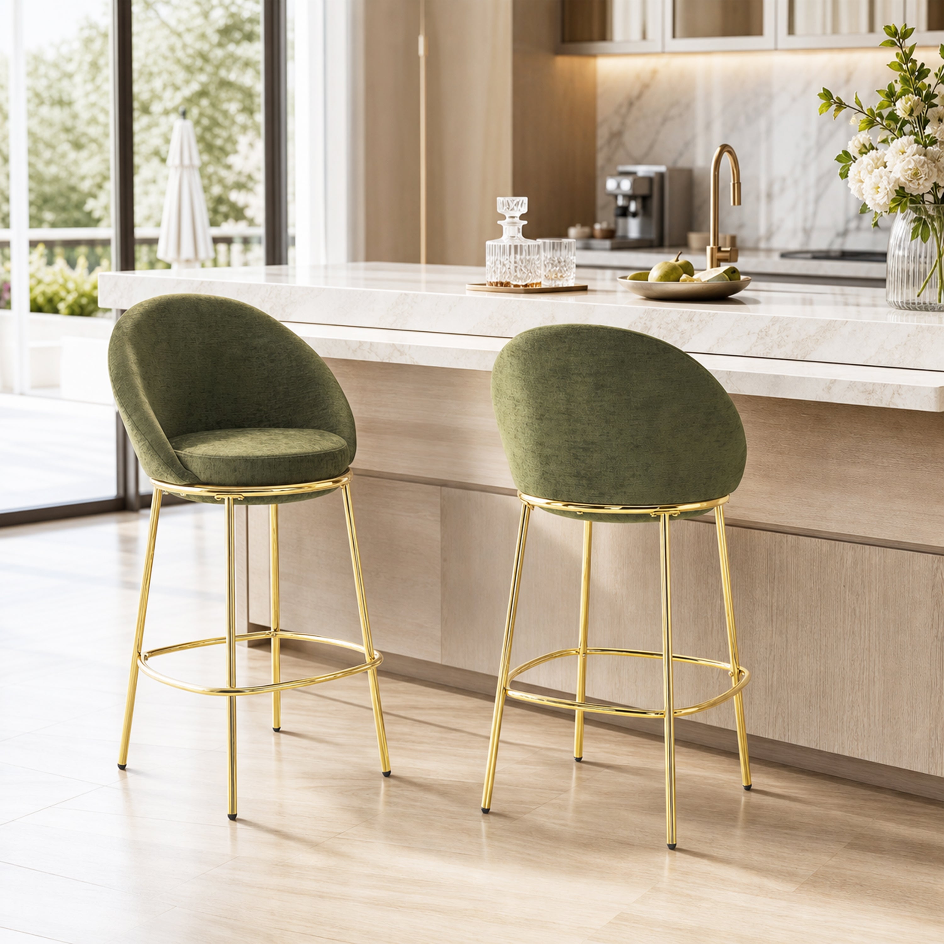 Yarra 30" Upholstered Bar Height Bar Stools Set of 2
