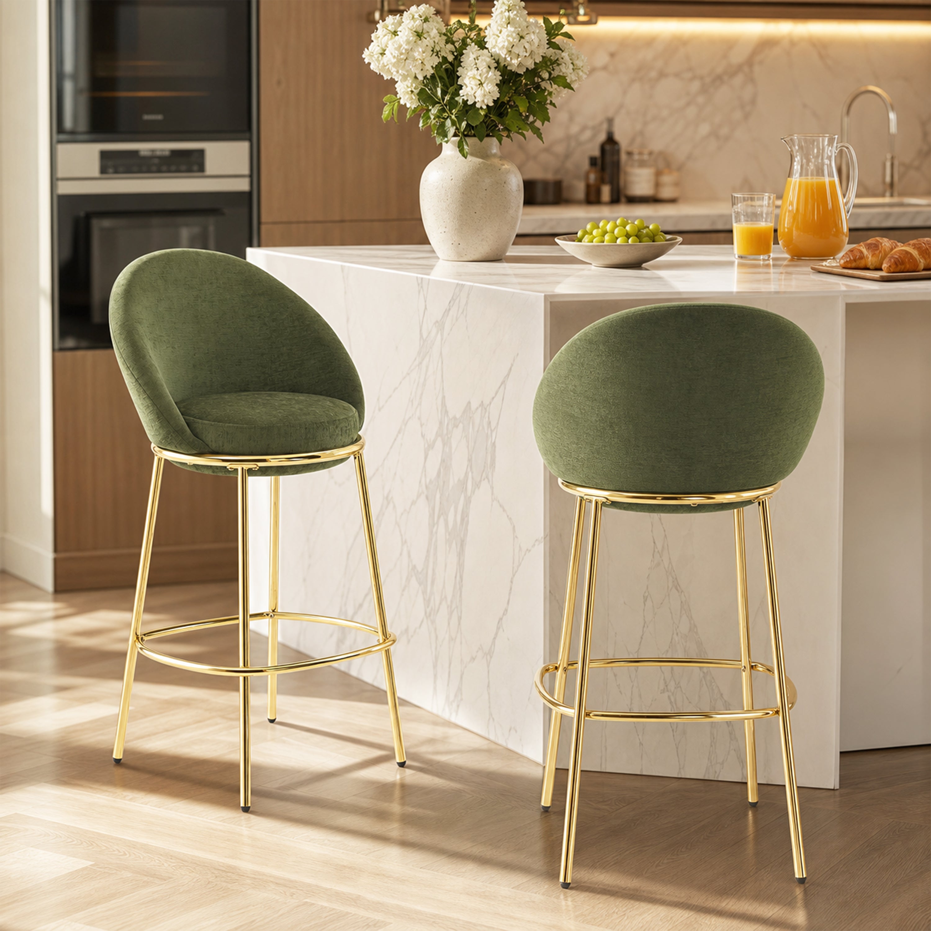 Yarra 30" Upholstered Bar Height Bar Stools Set of 2