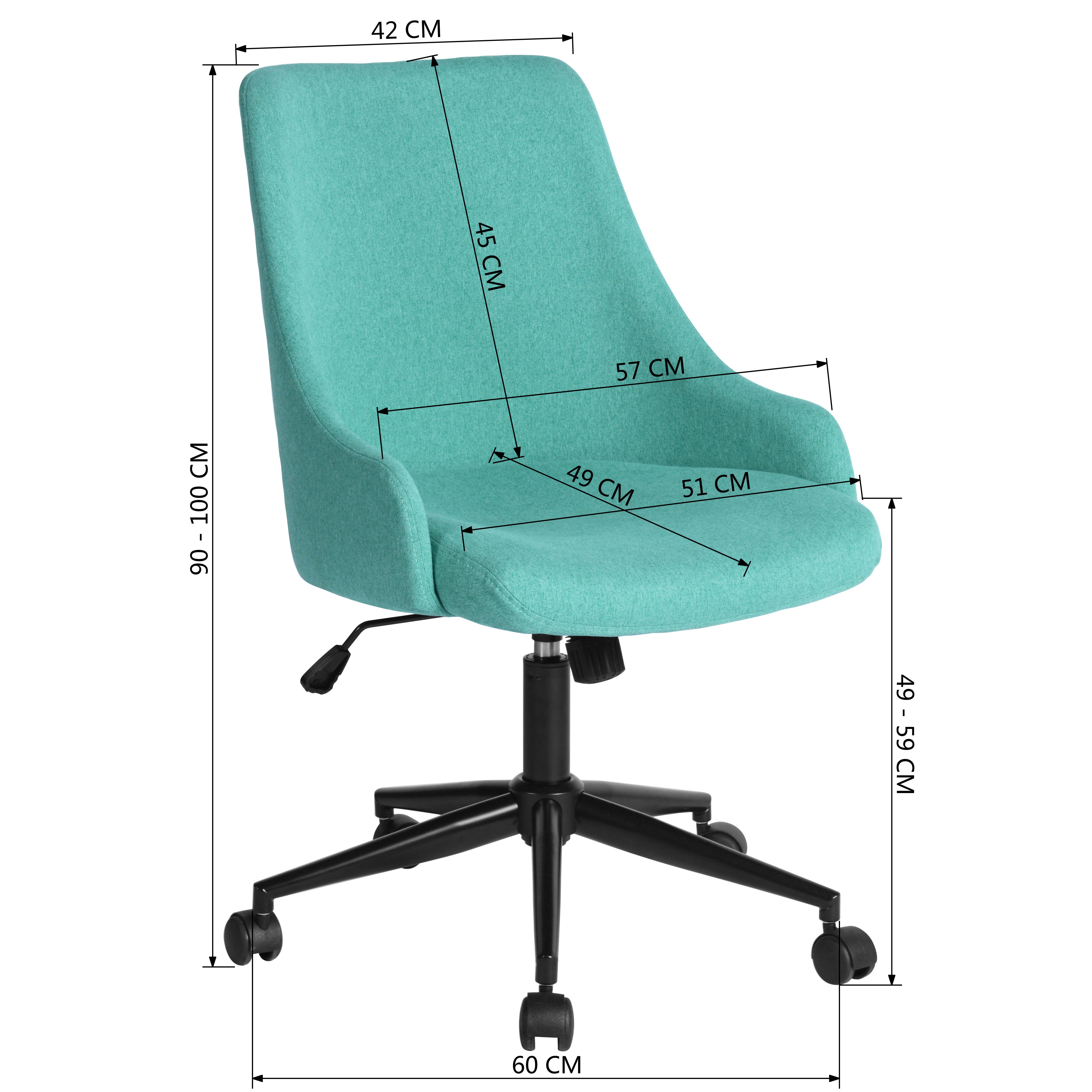 Homy Casa NACHI Ergonomic Fabric Office Chair with Adjustable Height, Green, Open Box