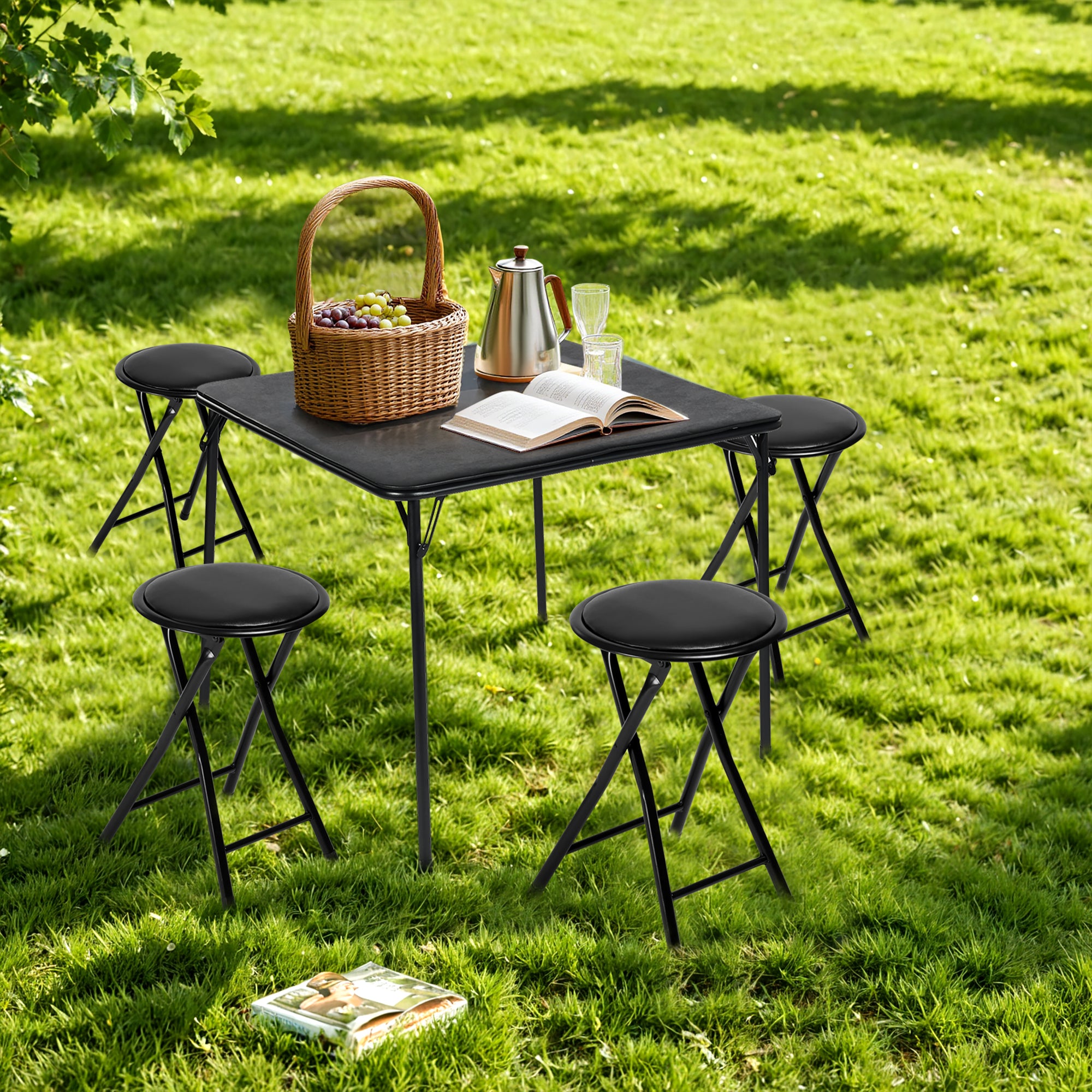 Newport Foldable PVC Stool Set – Lightweight & Space-Saving (4pcs