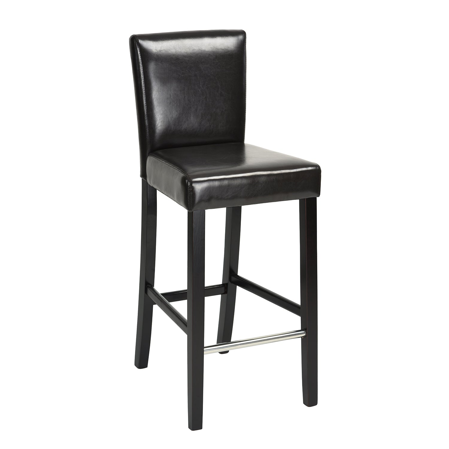 Homy Casa Nielsen 2PC 27“ Dark Brown Faux Leather Bar Stool set of 2