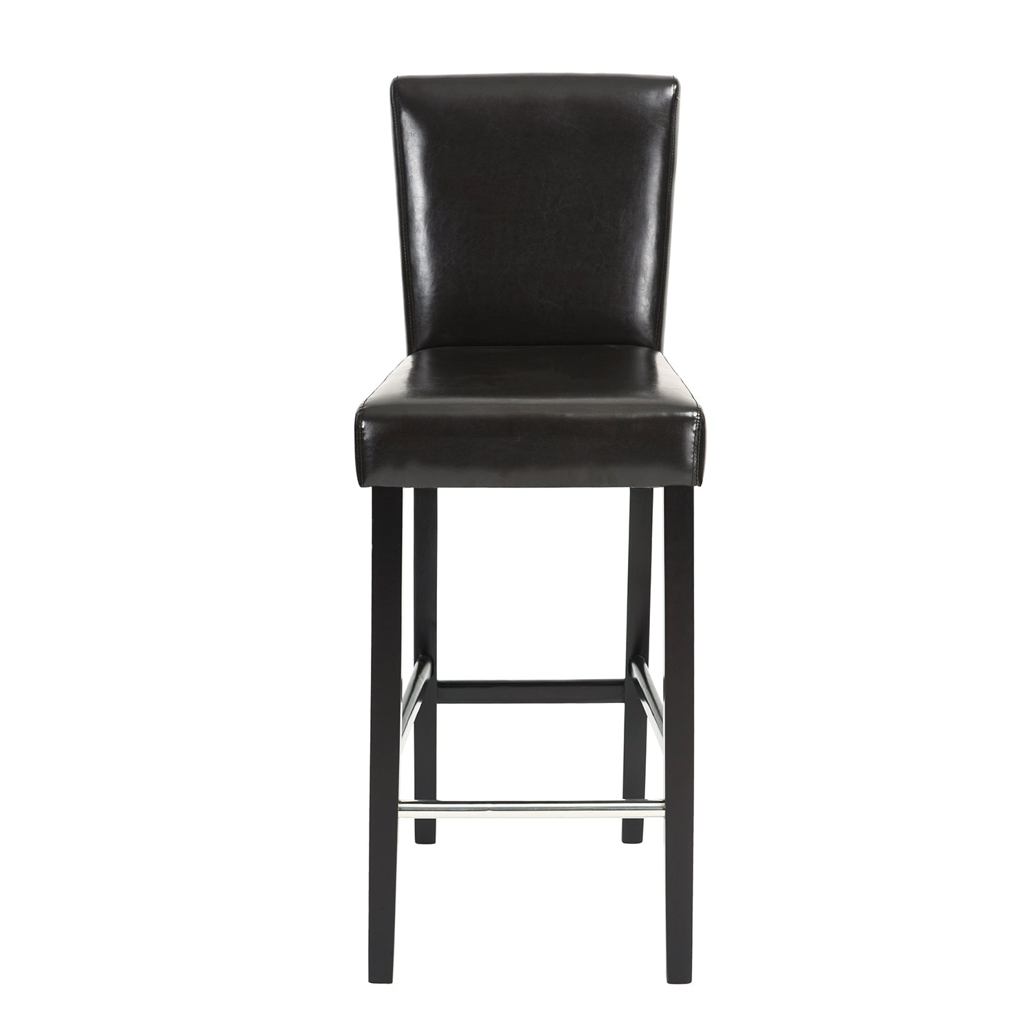 Homy Casa Nielsen 2PC 27“ Dark Brown Faux Leather Bar Stool set of 2