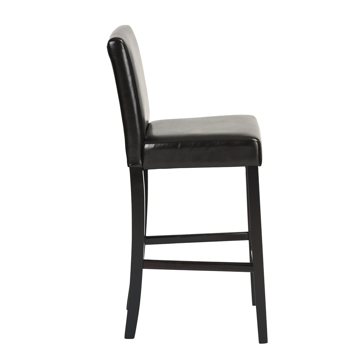 Homy Casa Nielsen 2PC 27“ Dark Brown Faux Leather Bar Stool set of 2