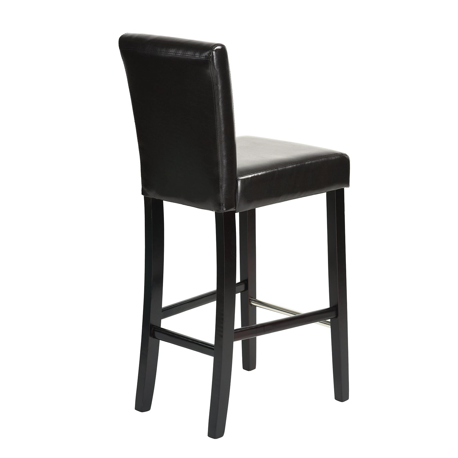Homy Casa Nielsen 2PC 27“ Dark Brown Faux Leather Bar Stool set of 2