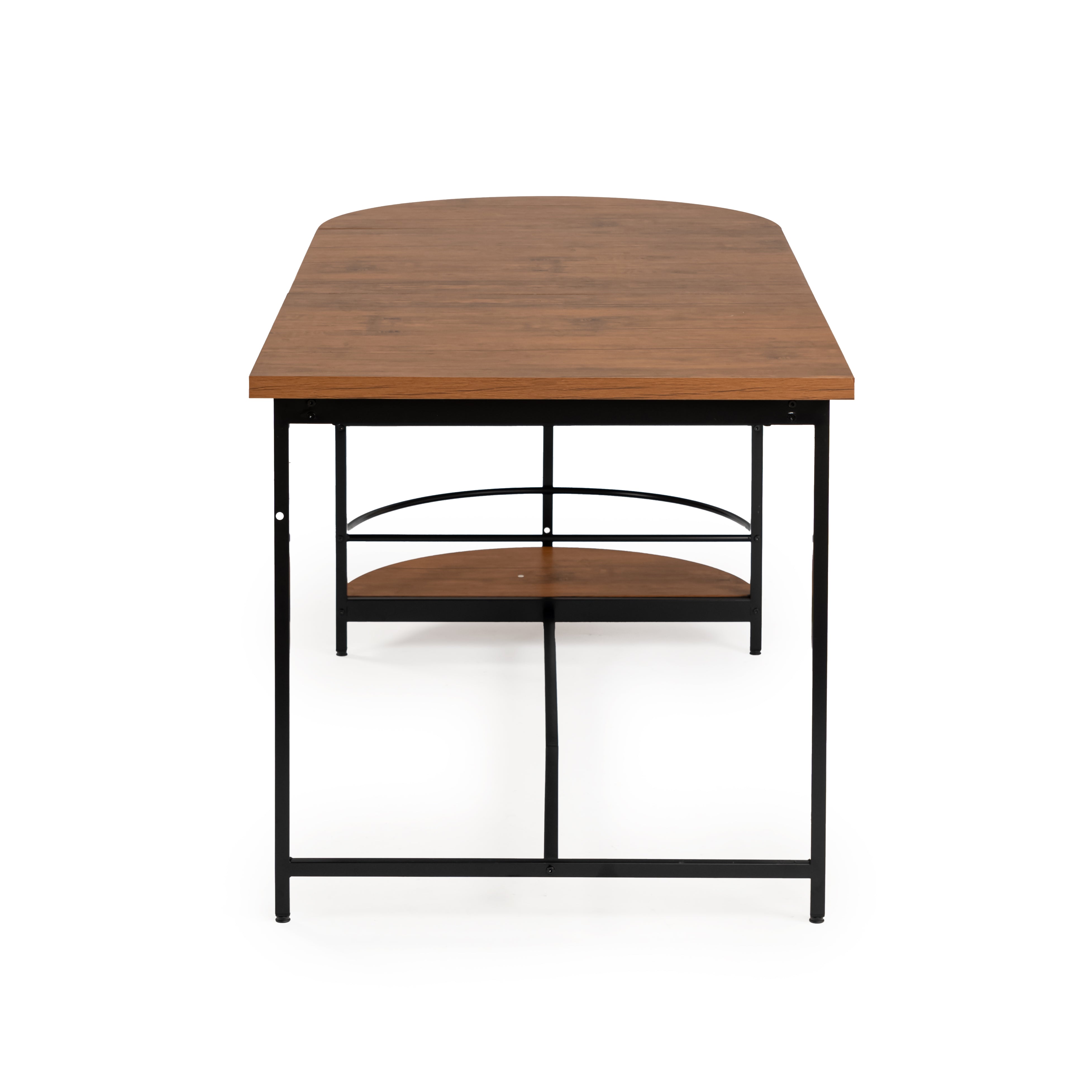 Homy Casa Nimble 5 Piece Dining Table Set 71” Vintage Brown Table with 4 Charlton Terry Grey Upholstered Chairs