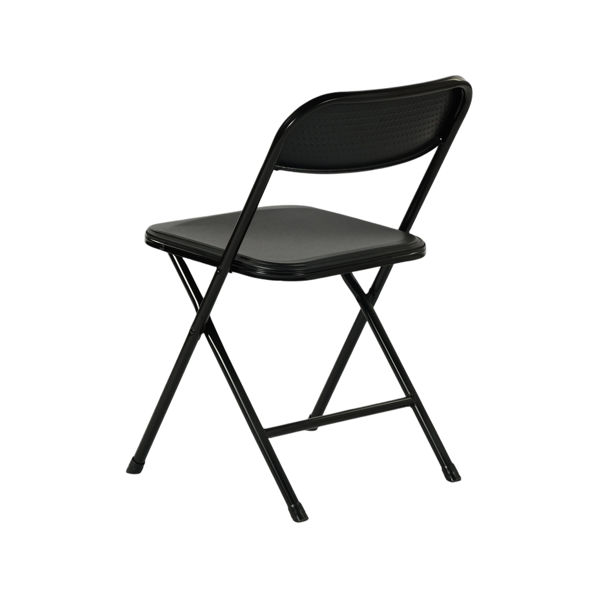 NOLA 4PC Folding Chair Set, Heavy Duty Steel Frame with High-Strength Plastic Seat in Black