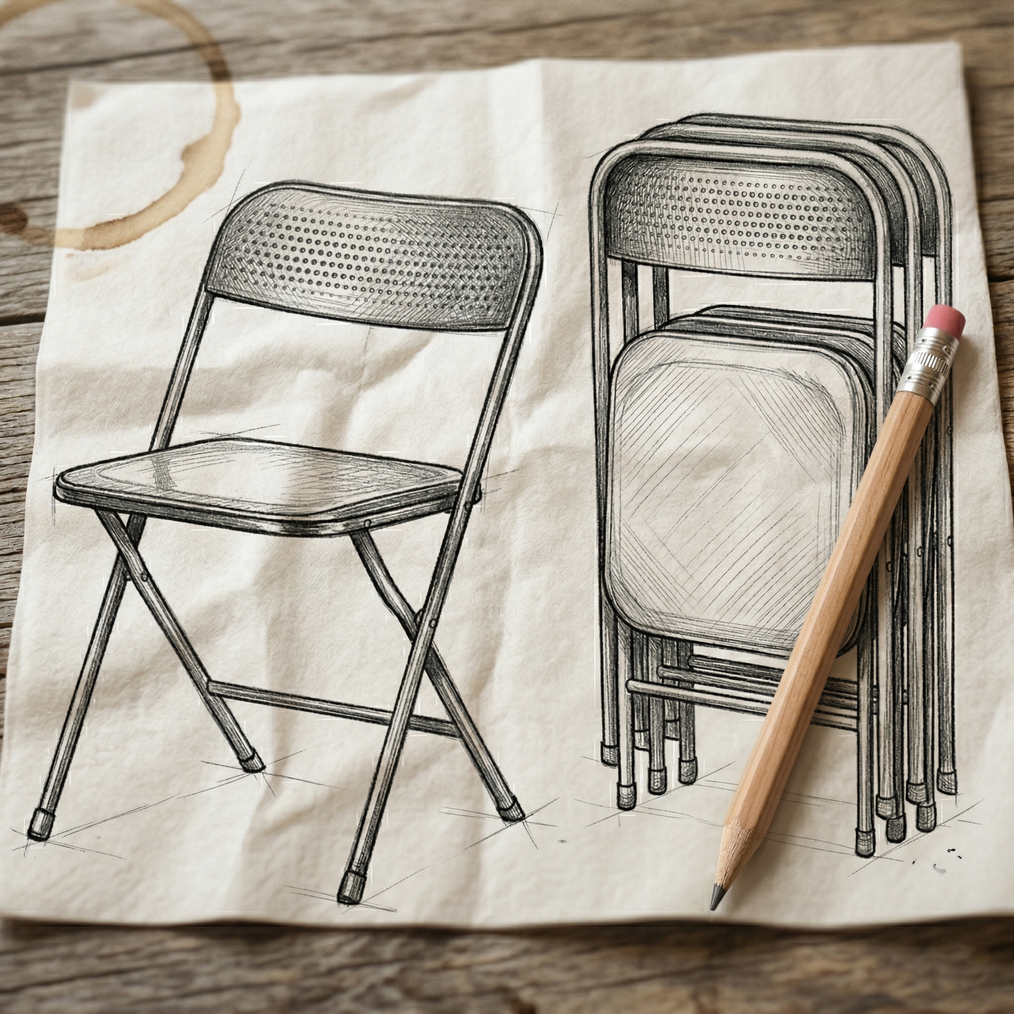 NOLA 4PC Folding Chair Set, Heavy Duty Steel Frame with High-Strength Plastic Seat in Black