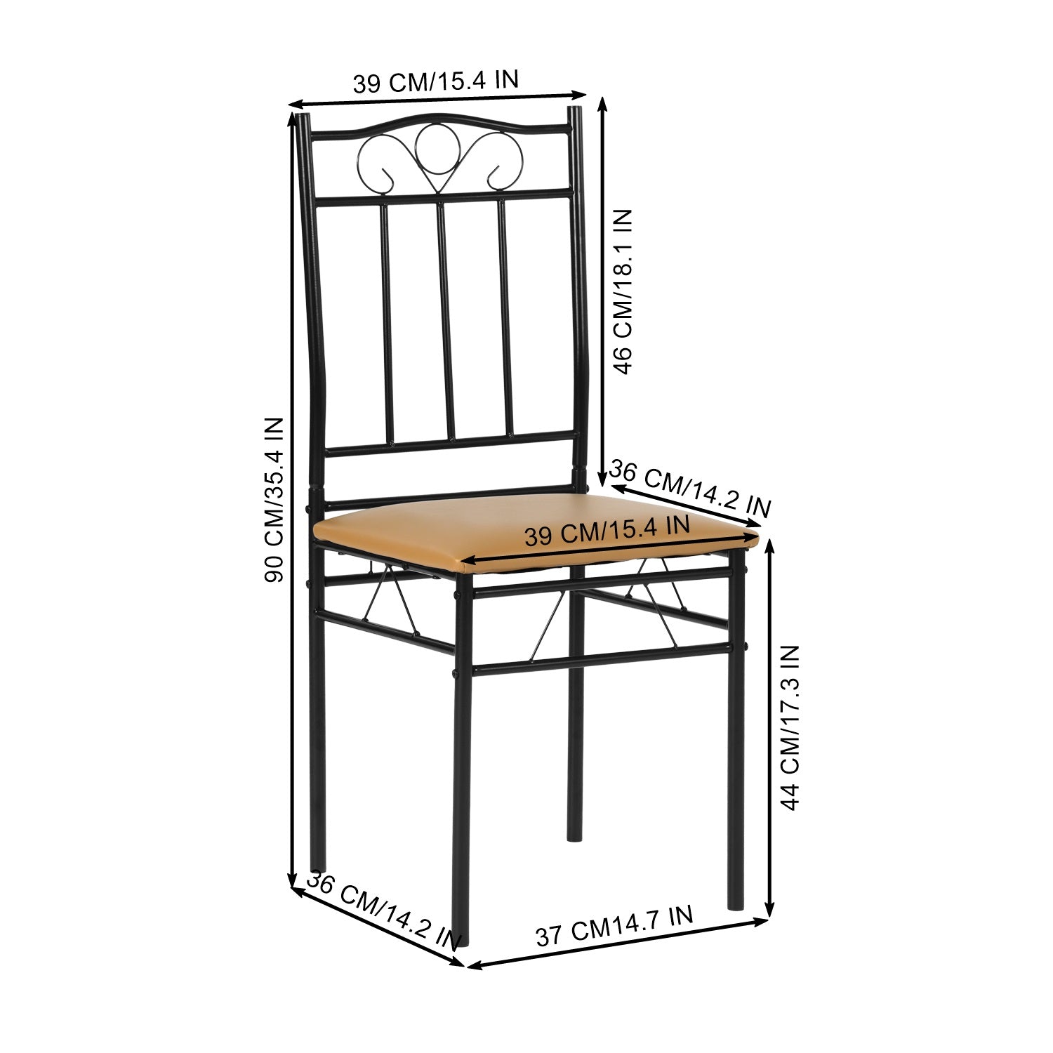 Homy Casa NORSEMAN Beech Dining Set 55.1" Table with 6 Chairs for Kitchen & Dining Room