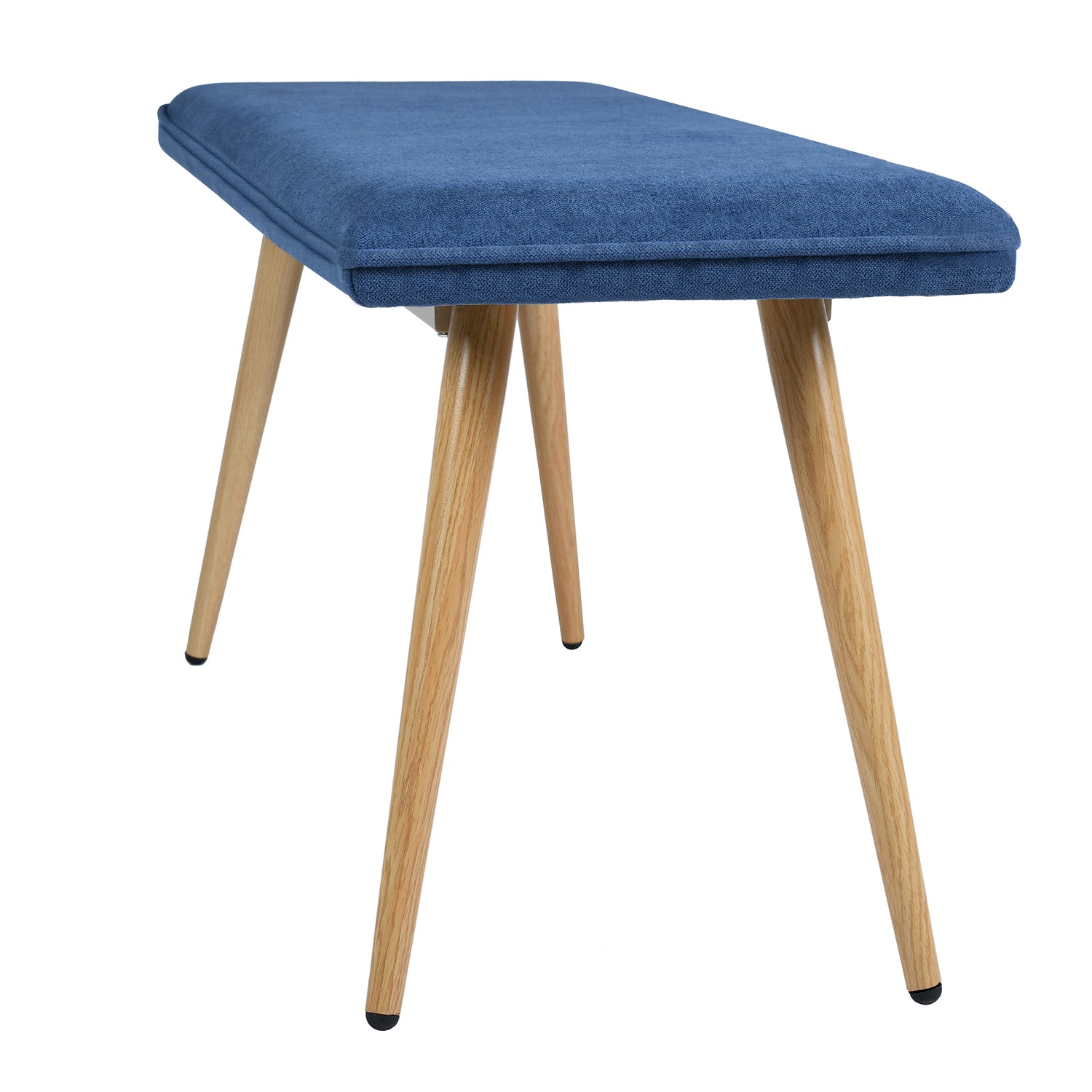 Homy Casa Nuhu Upholstered Bench with Oak Legs, Dark Blue,Open Box