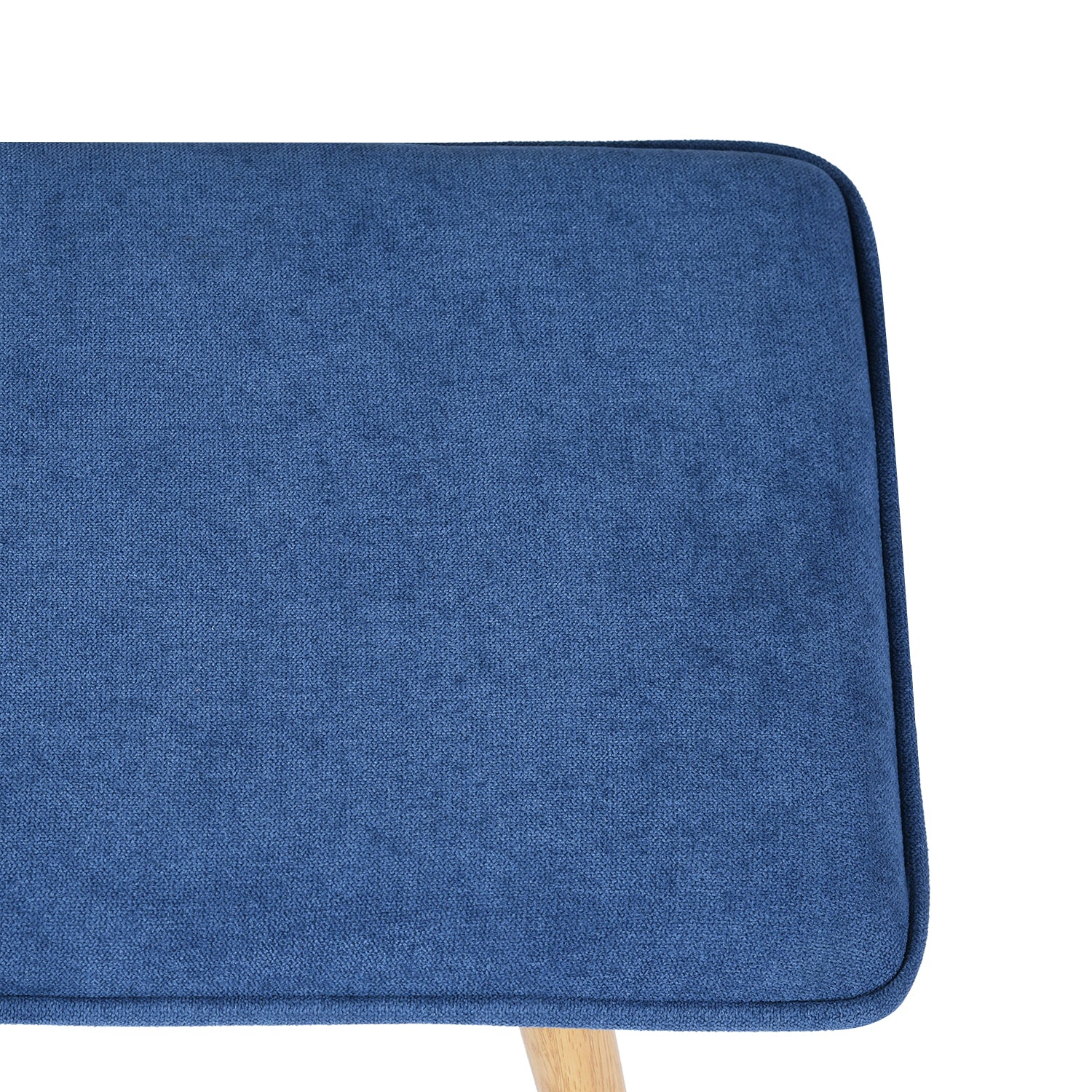 Homy Casa Nuhu Upholstered Bench with Oak Legs, Dark Blue,Open Box