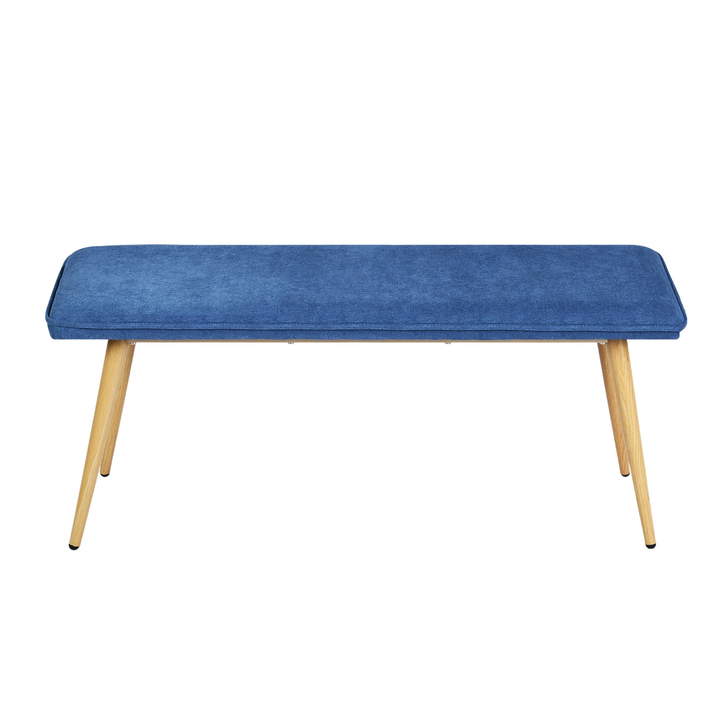 Homy Casa Nuhu Upholstered Bench with Oak Legs, Dark Blue,Open Box