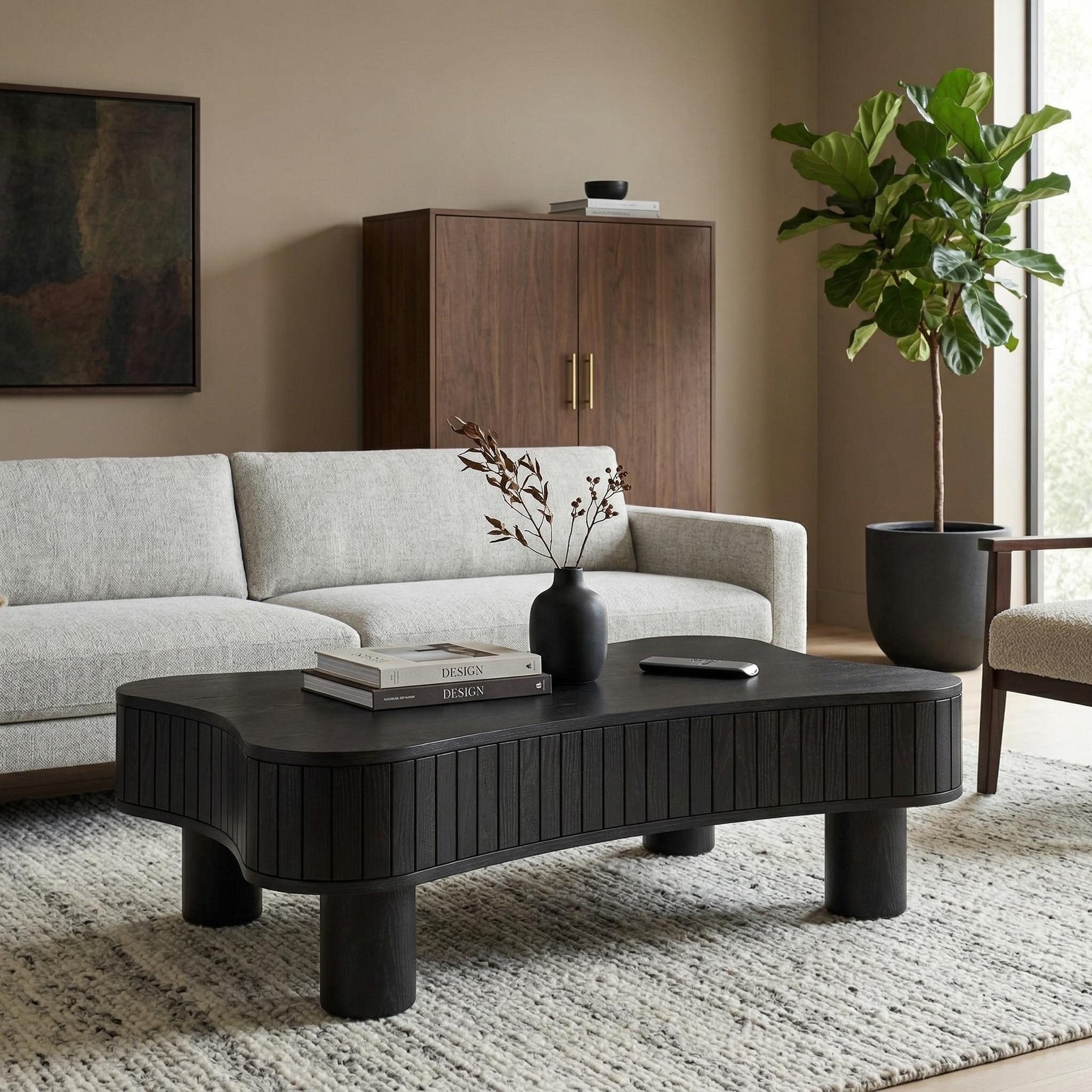 Nantes 42" Lift-Top Coffee Table with Hidden Storage and Fluted Base