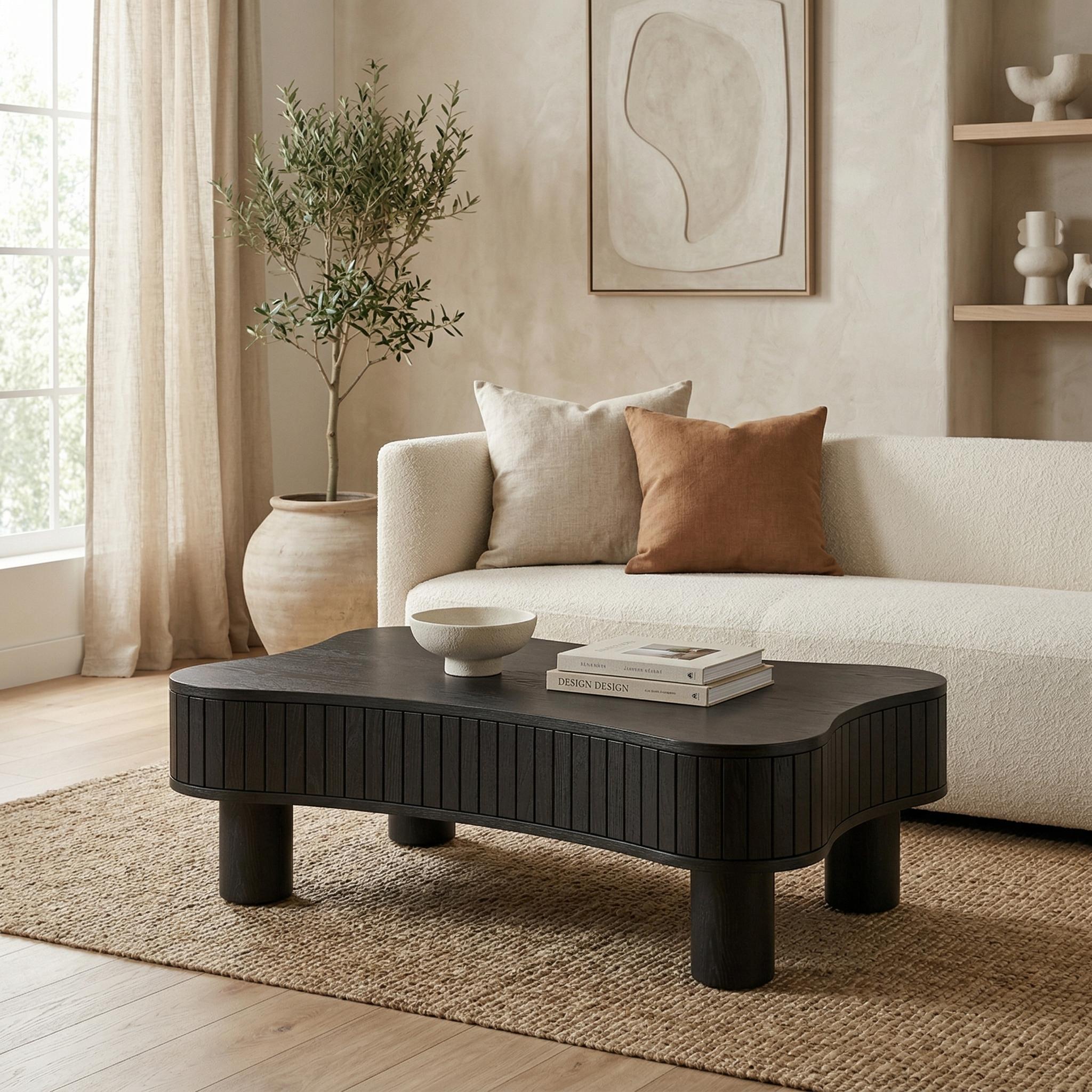 Nantes 42" Lift-Top Coffee Table with Hidden Storage and Fluted Base