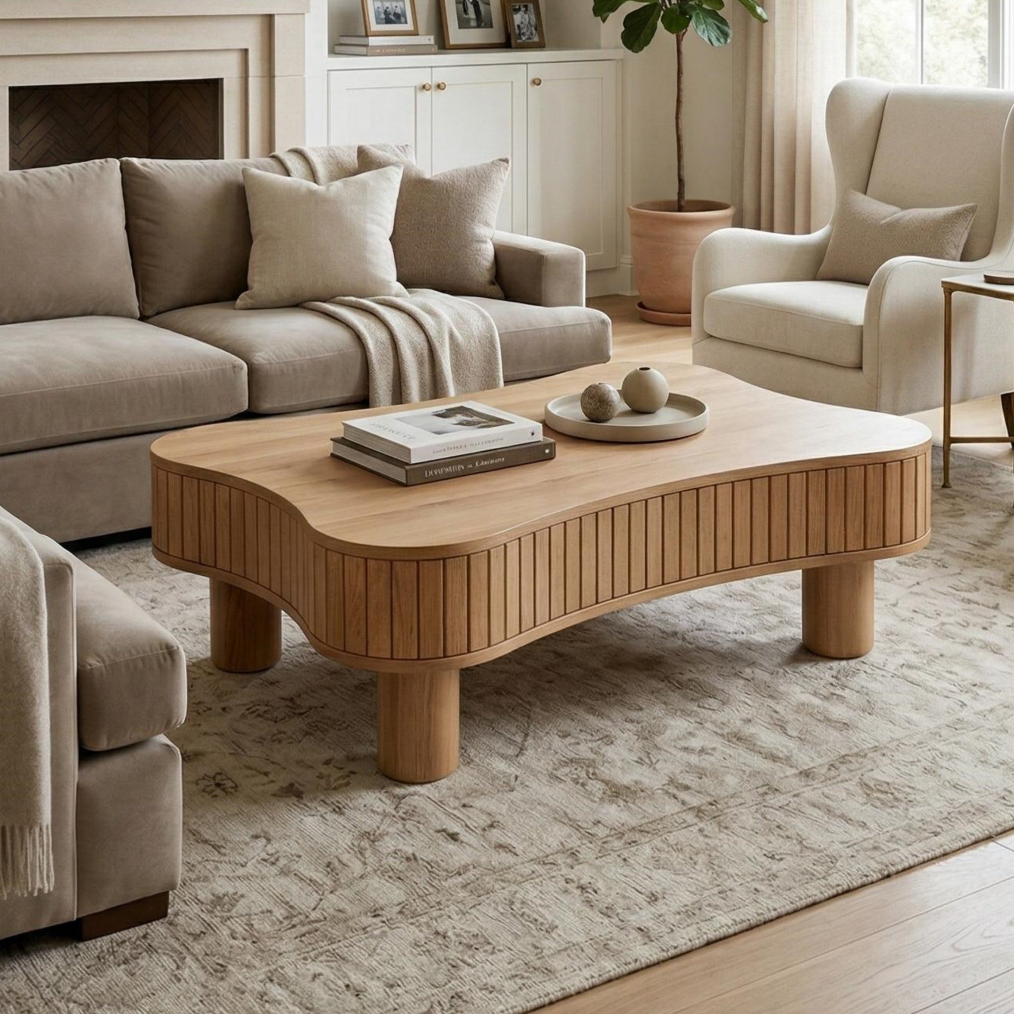 Nantes 42" Lift-Top Coffee Table with Hidden Storage and Fluted Base