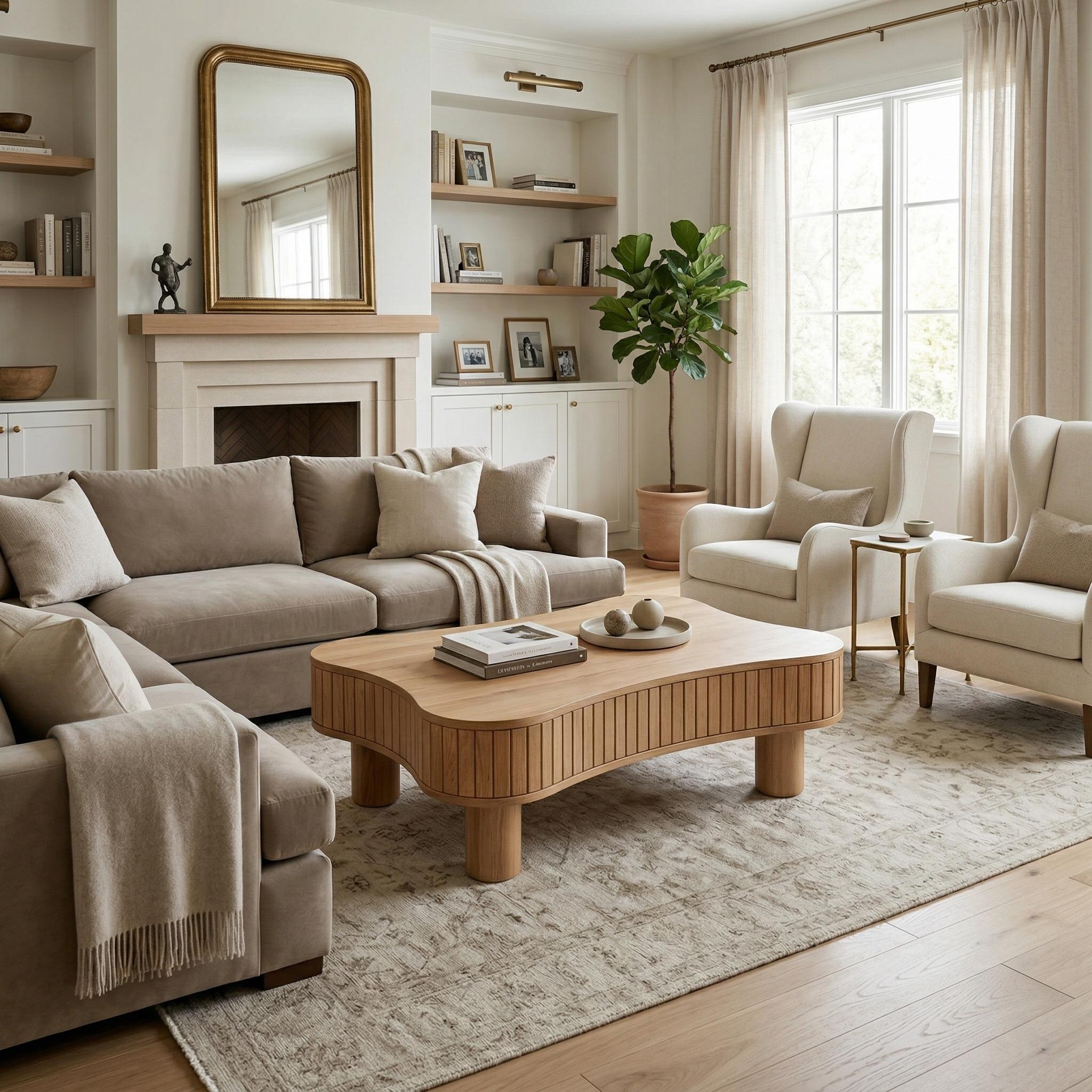 Nantes 42" Lift-Top Coffee Table with Hidden Storage and Fluted Base