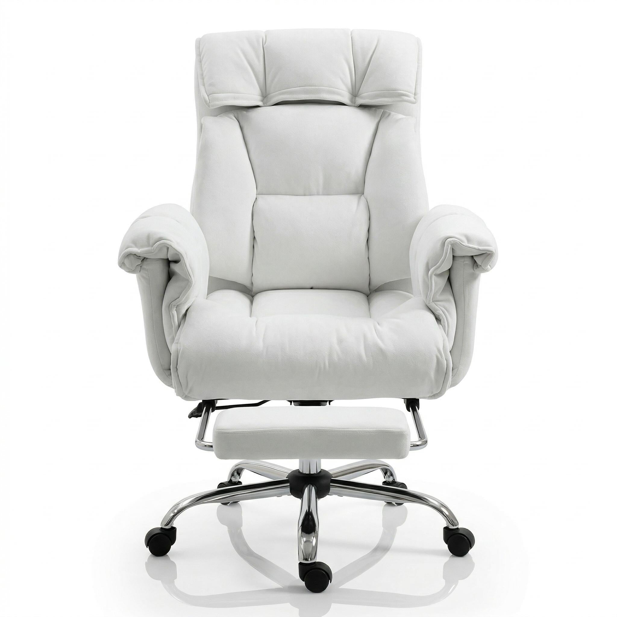 Navor Upholstered Reclining Office Chair with Retractable Footrest