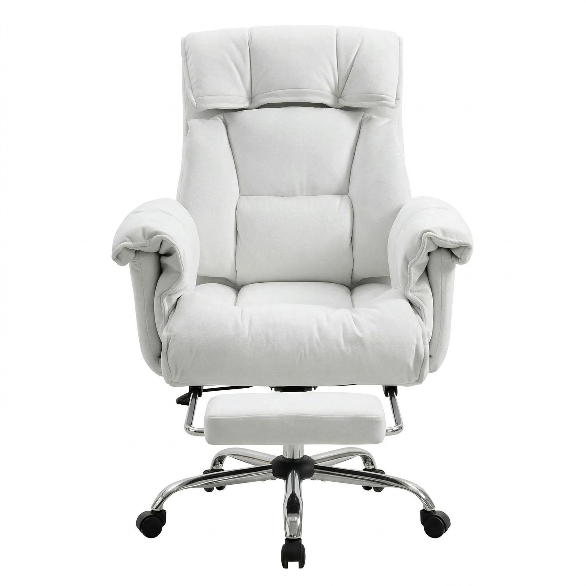 Navor Upholstered Reclining Office Chair with Retractable Footrest