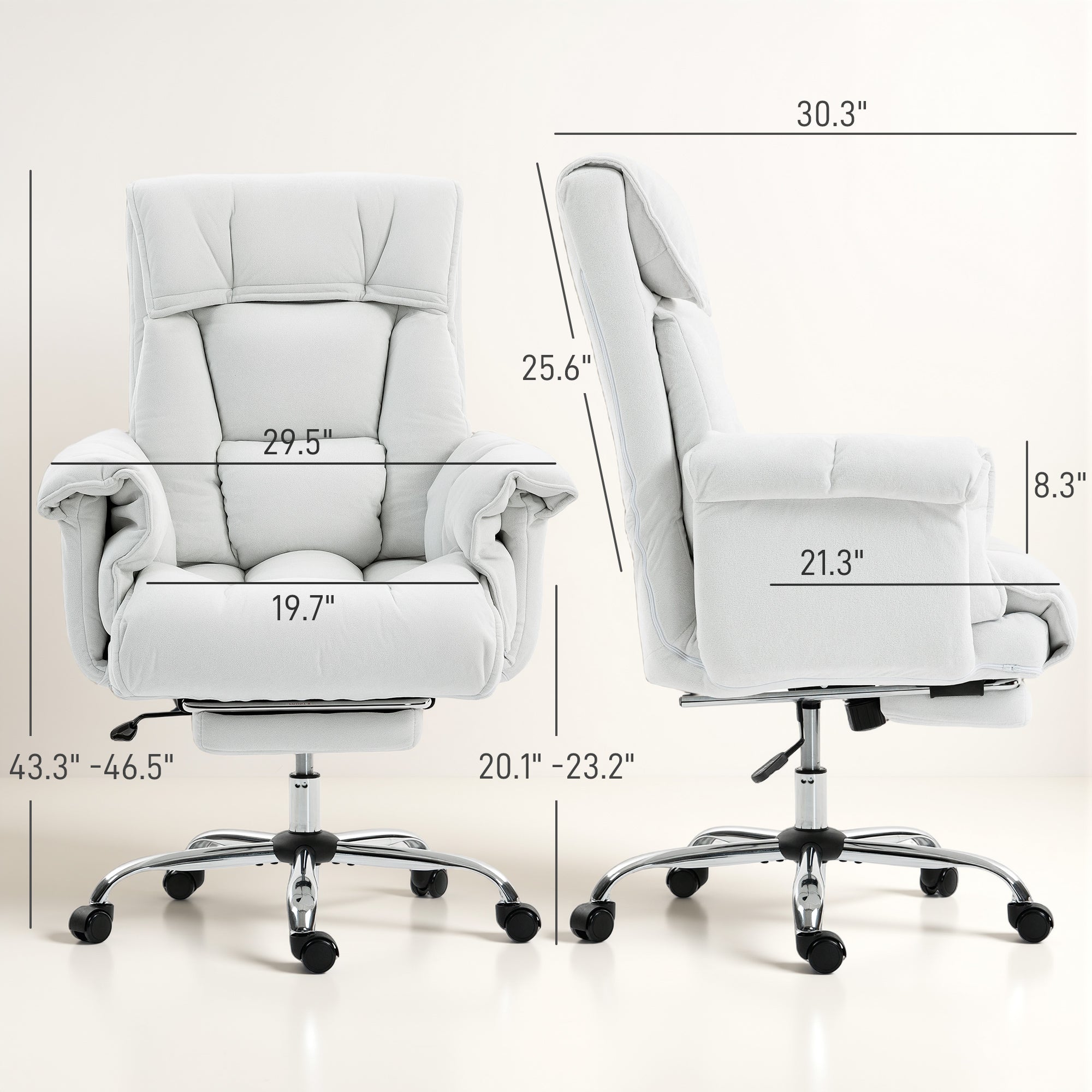 Navor Upholstered Reclining Office Chair with Retractable Footrest