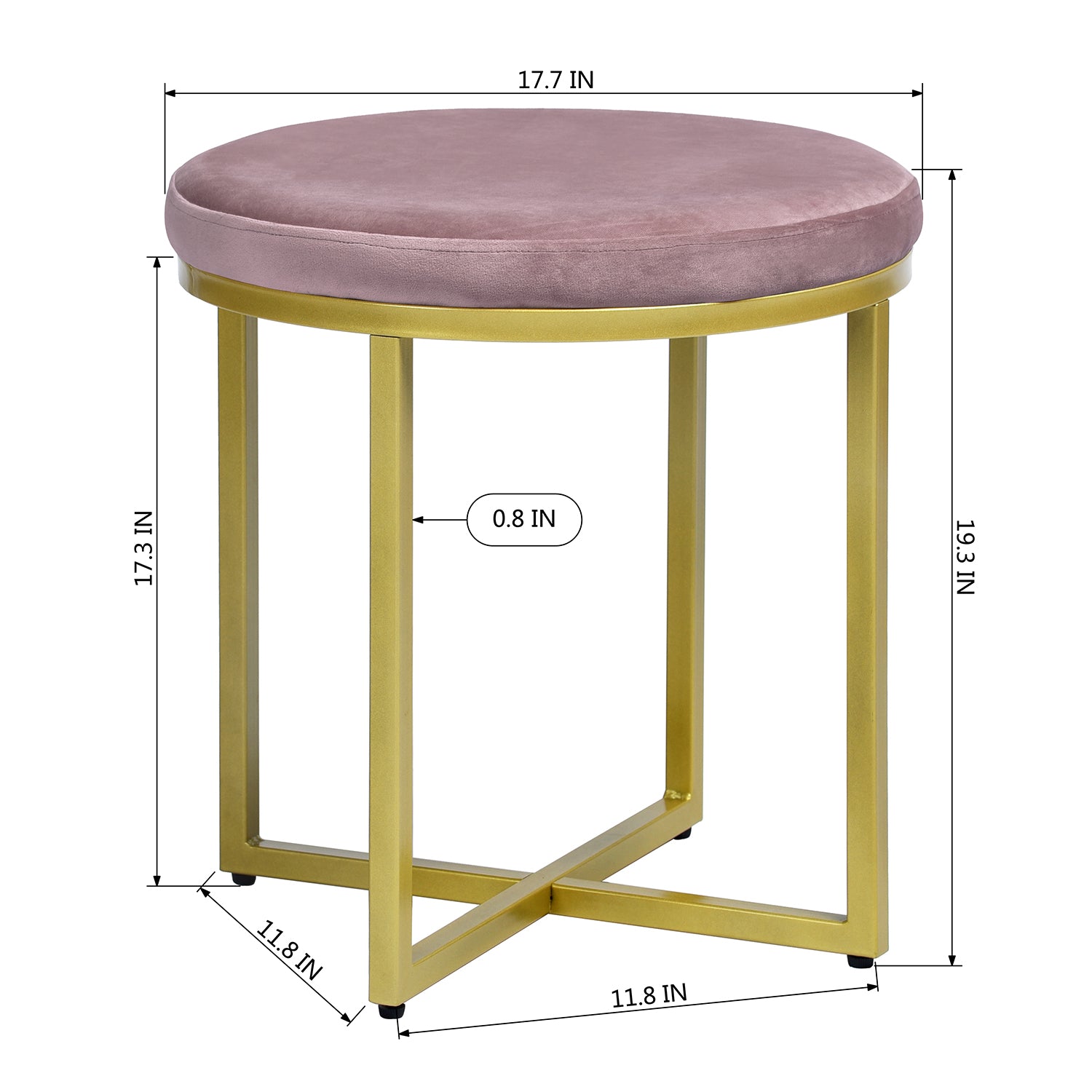 Homy Casa OMARI BLUSH Ottoman Versatile Seating and Footrest Open Box
