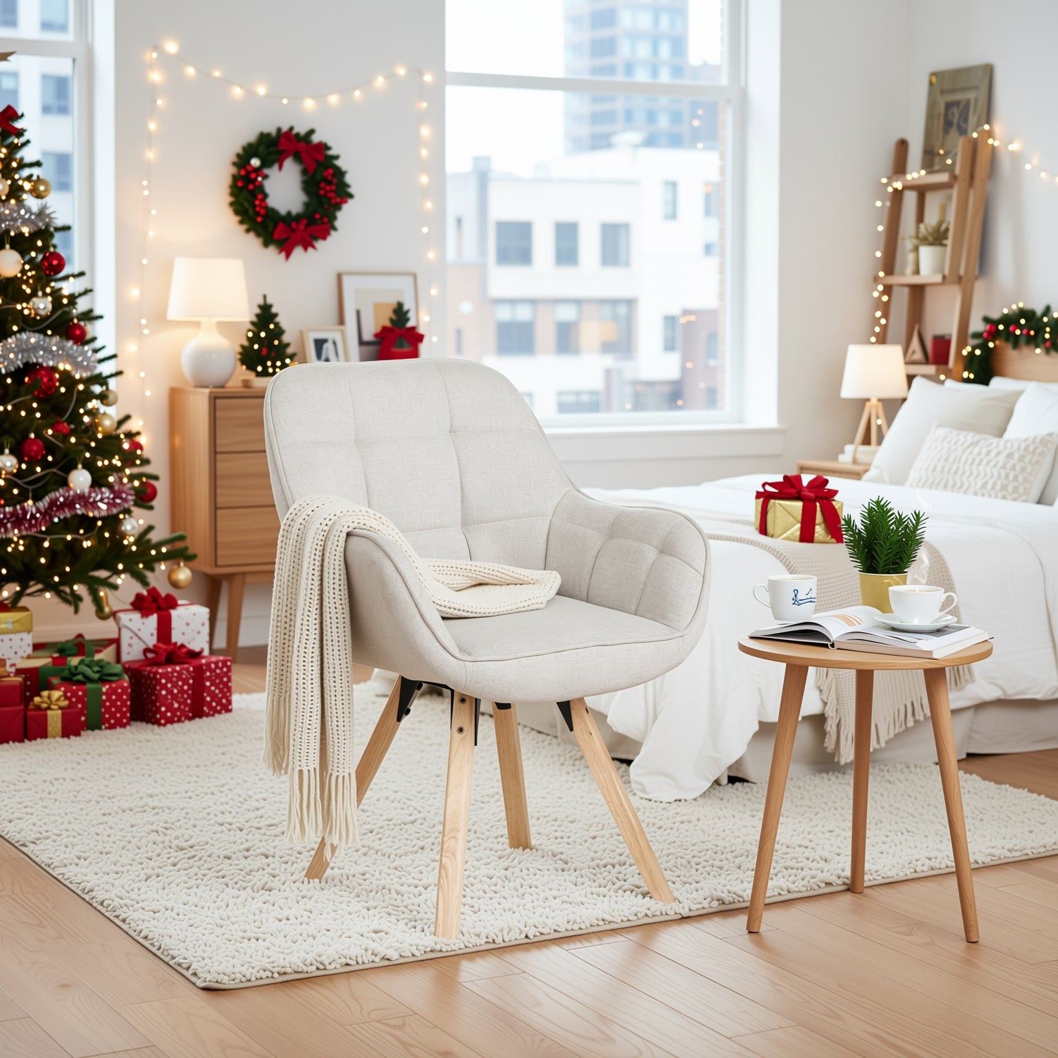 Onsevig Beige Upholstery Swivel Accent Chair